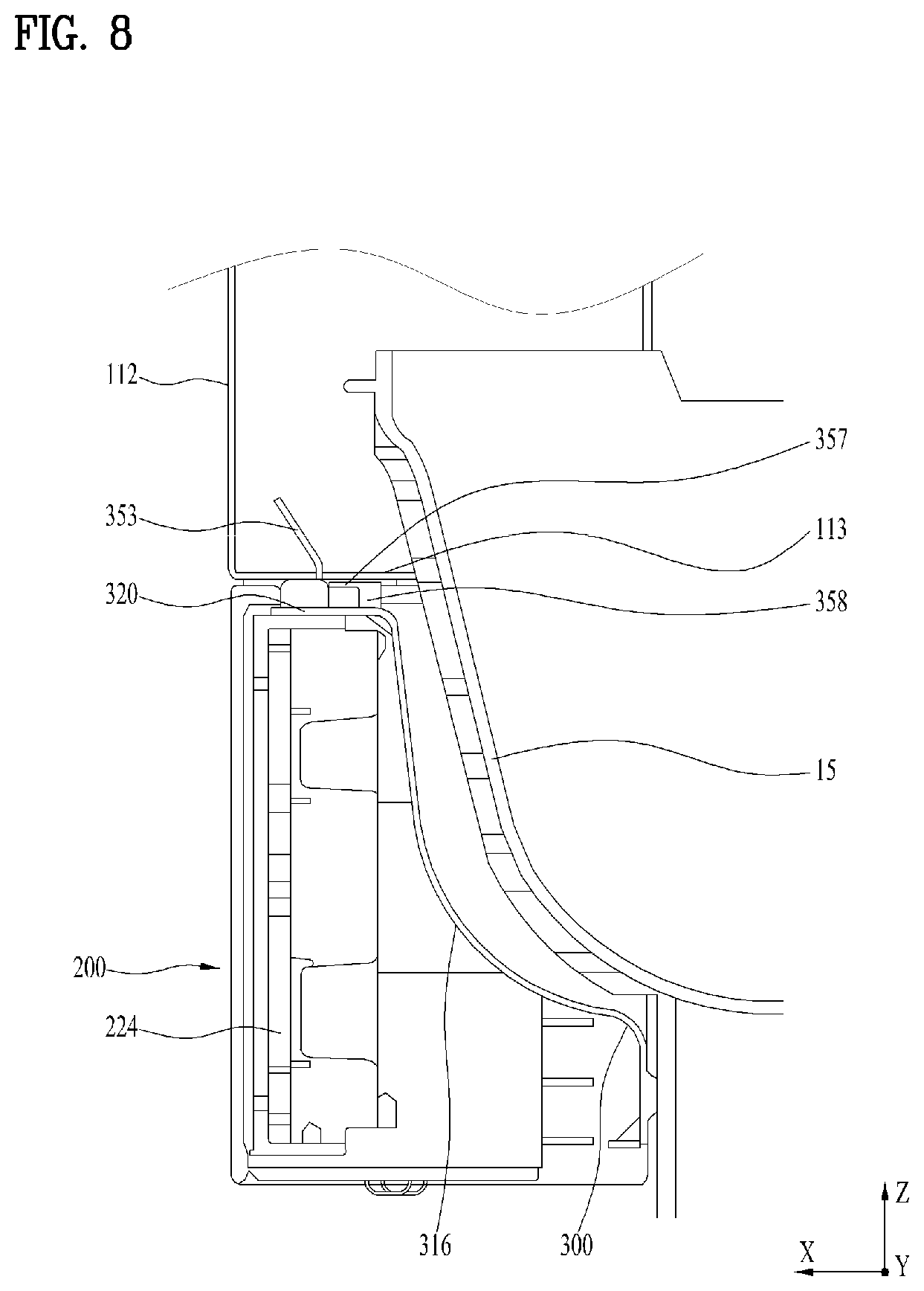 Patent US12297580 Figure 8 – Laundry treating apparatus