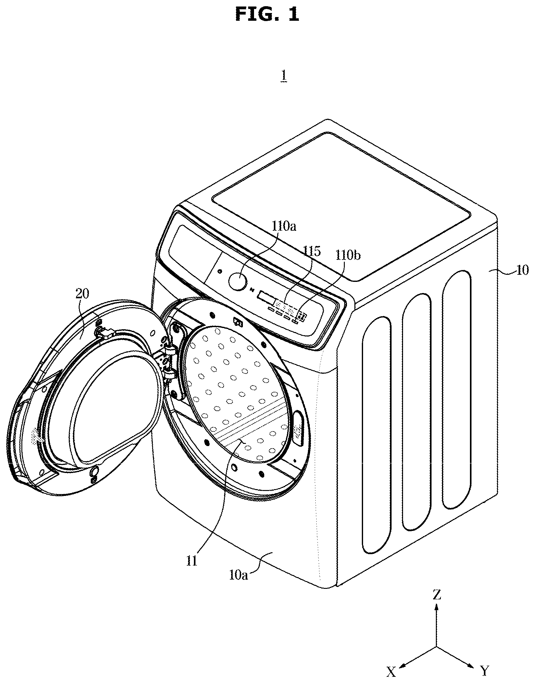 Patent US12297581 Figure 1 – Washing machine and method of controlling the same