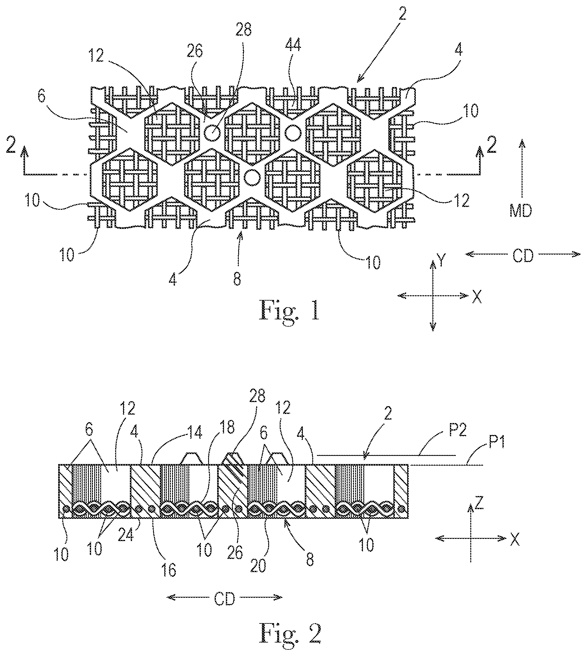 Patent US12297596 Figure 1 – Mask and papermaking belt made therefrom