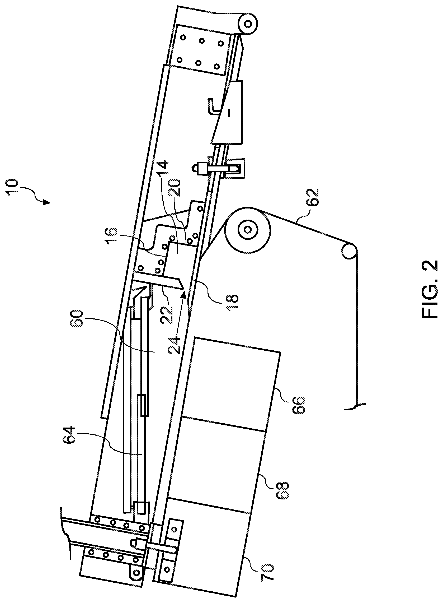 Patent US12297599 Figure 2 – Process and system for reorienting fibers in a foam forming process