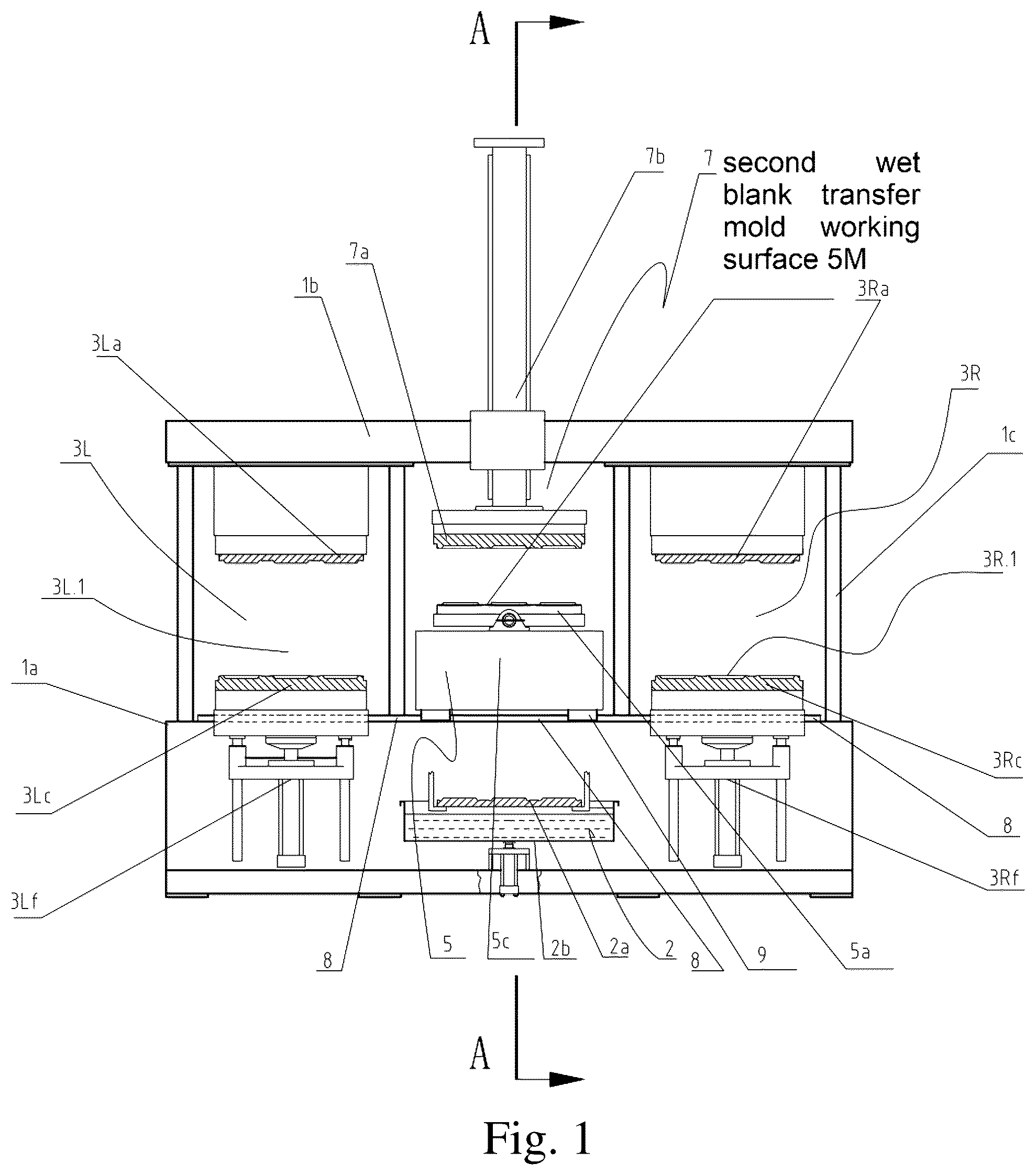 Patent US12297603 Figure 1 – Wet blank flipping method for manufacturing molded pulp products and pulp molding machine