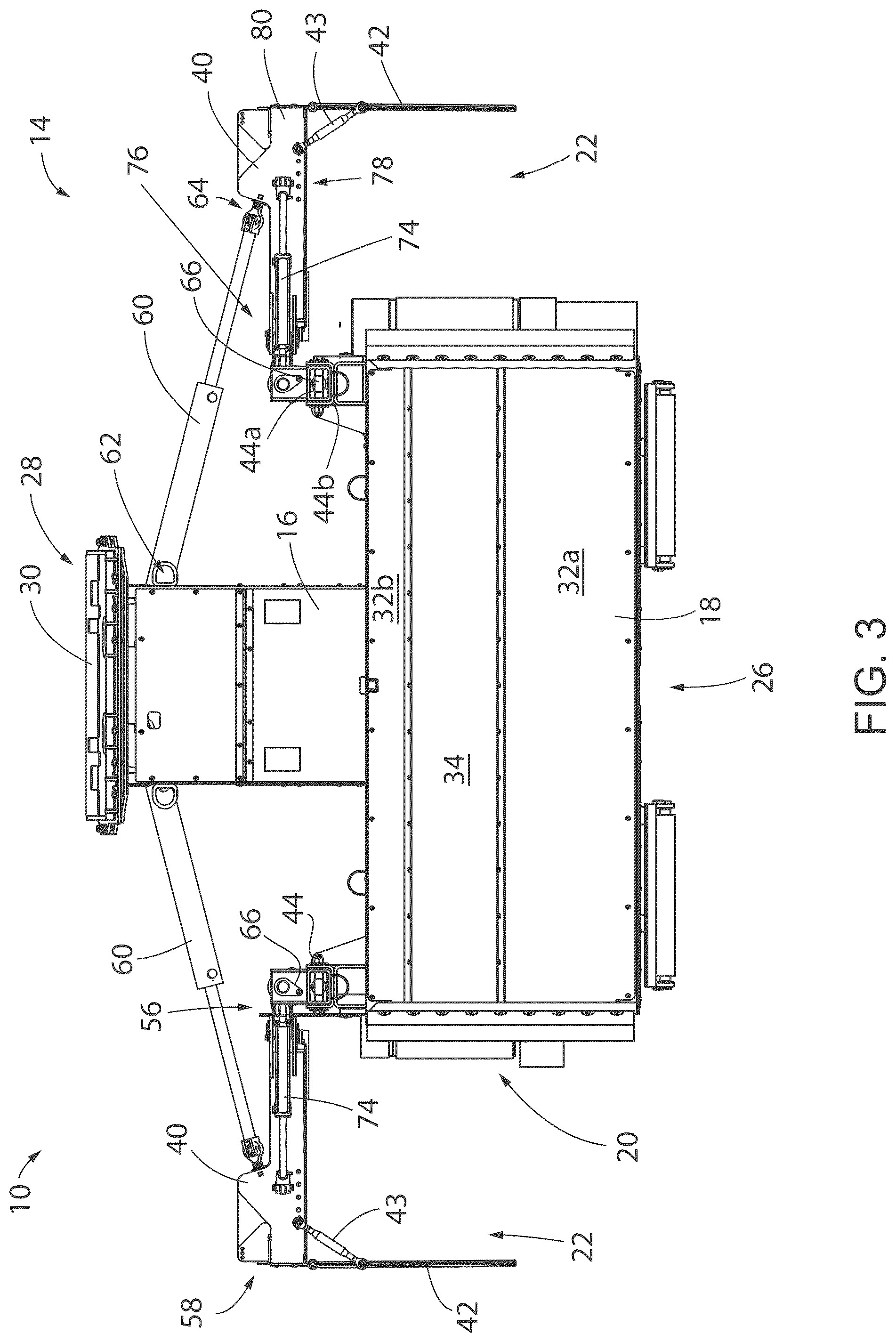 Patent US12297606 Figure 3 – Aggregate spreading device with spreader system