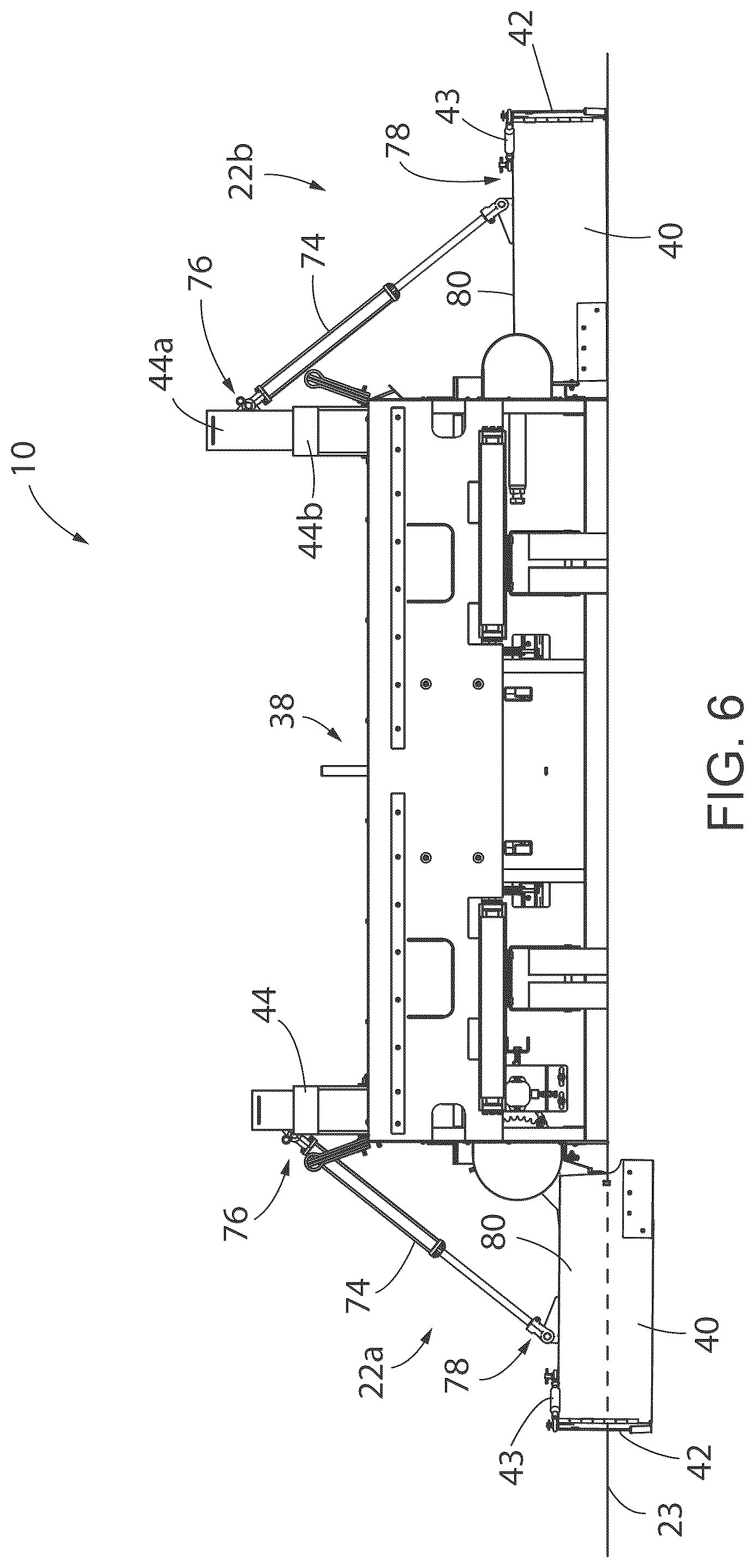 Patent US12297606 Figure 6 – Aggregate spreading device with spreader system