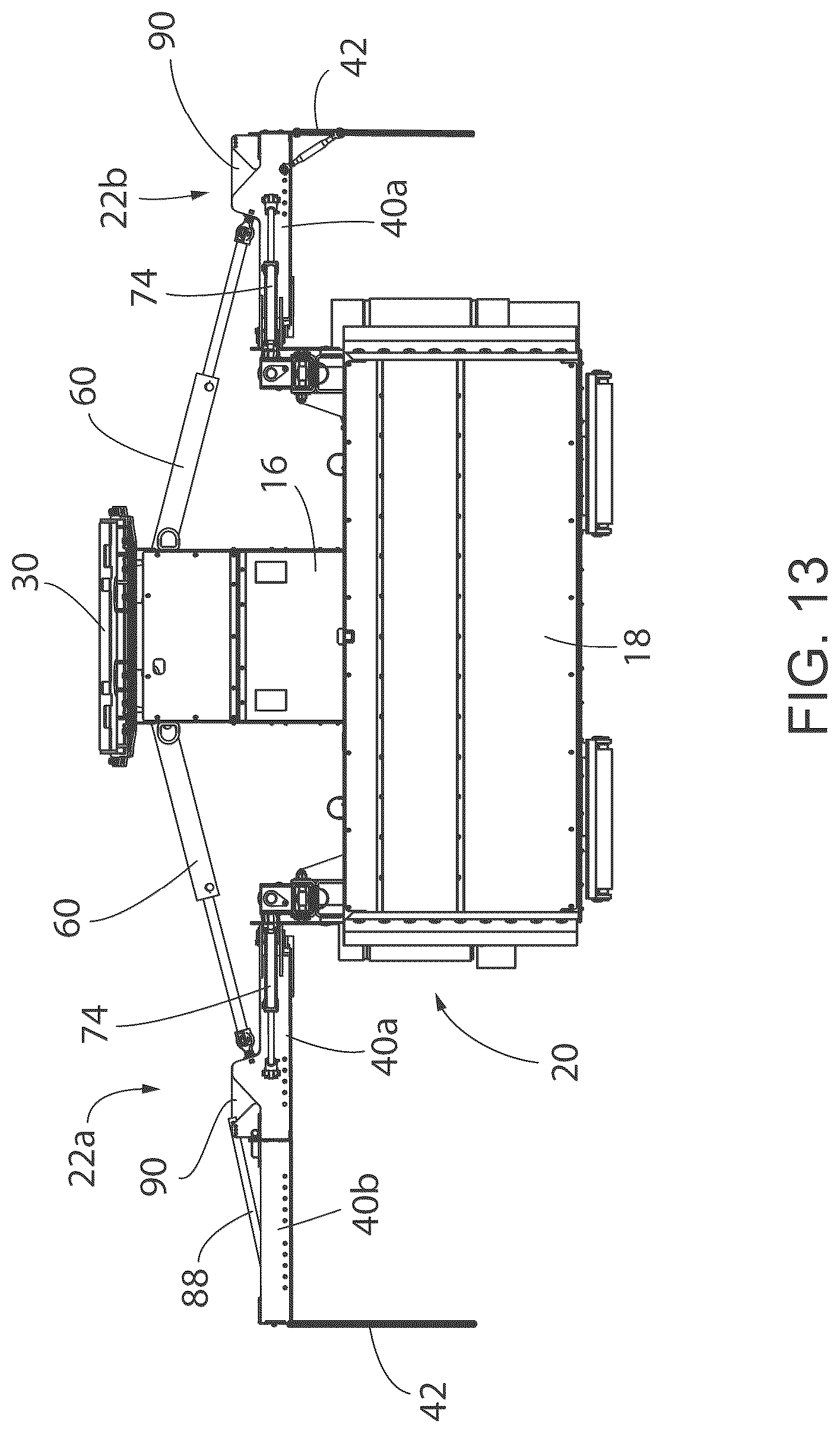 Patent US12297606 Figure 13 – Aggregate spreading device with spreader system