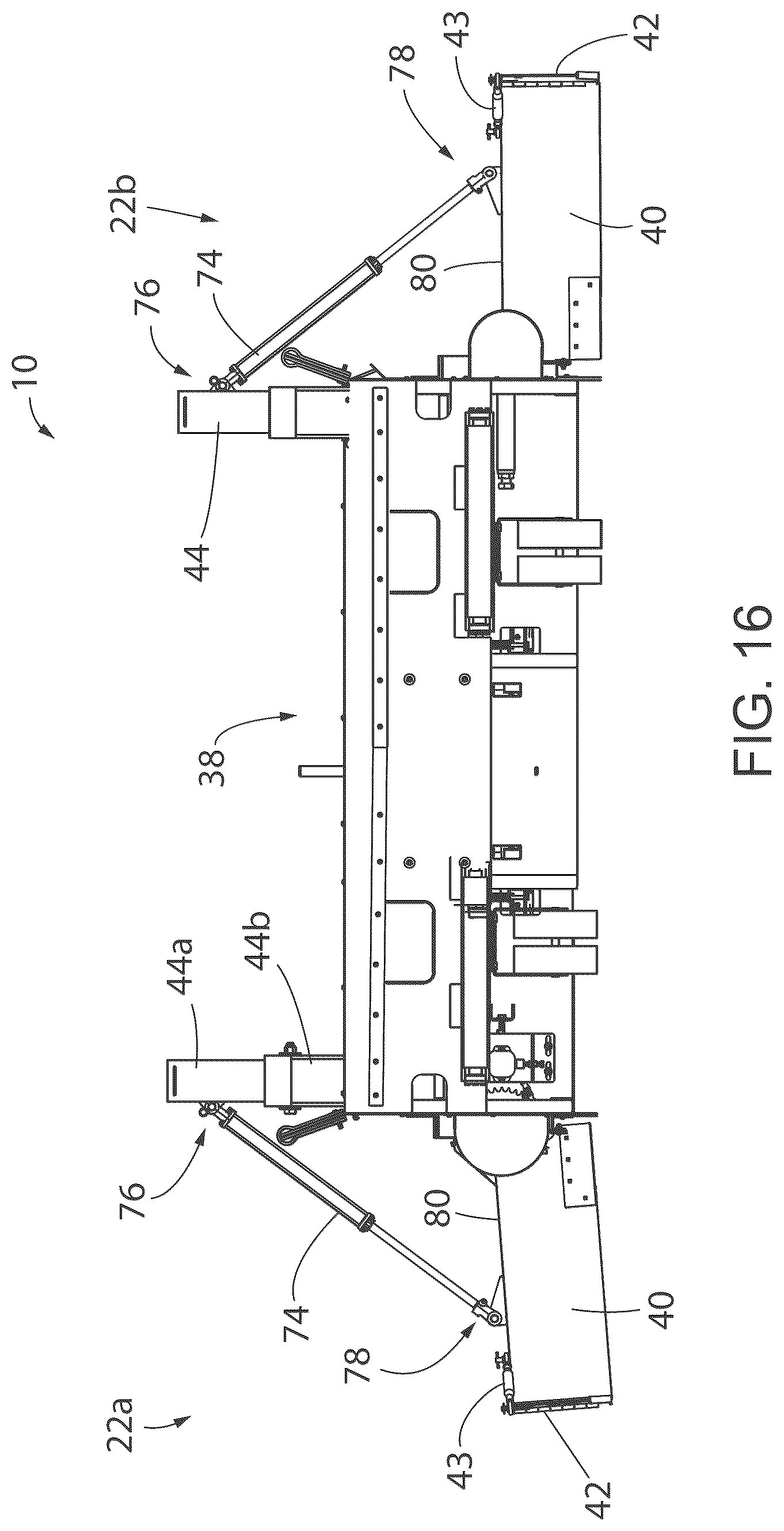 Patent US12297606 Figure 16 – Aggregate spreading device with spreader system