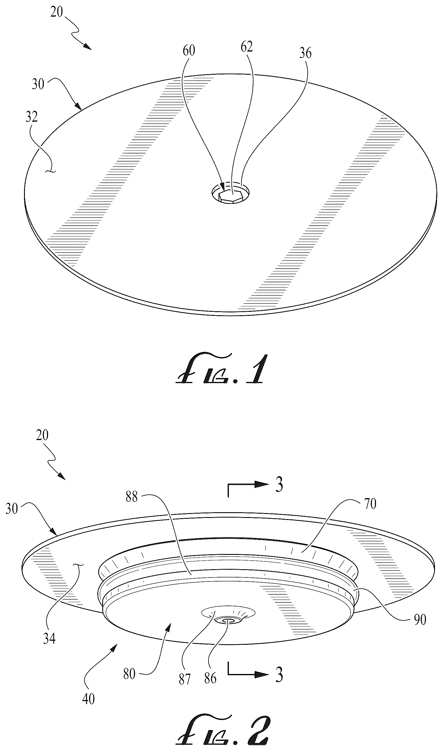Patent US12297608 Figure 1 – Selectively frictionally engaged hole cover