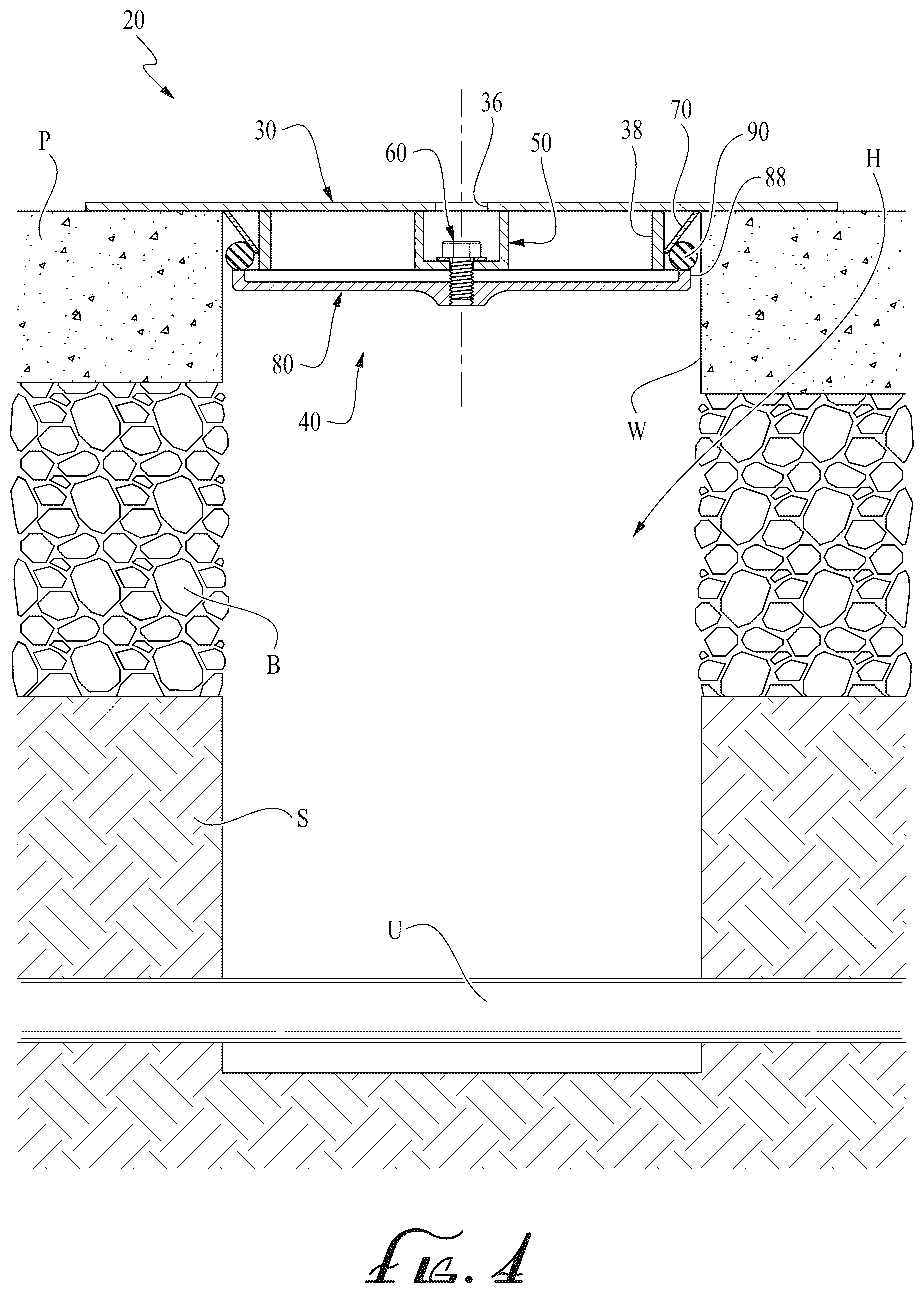 Patent US12297608 Figure 3 – Selectively frictionally engaged hole cover