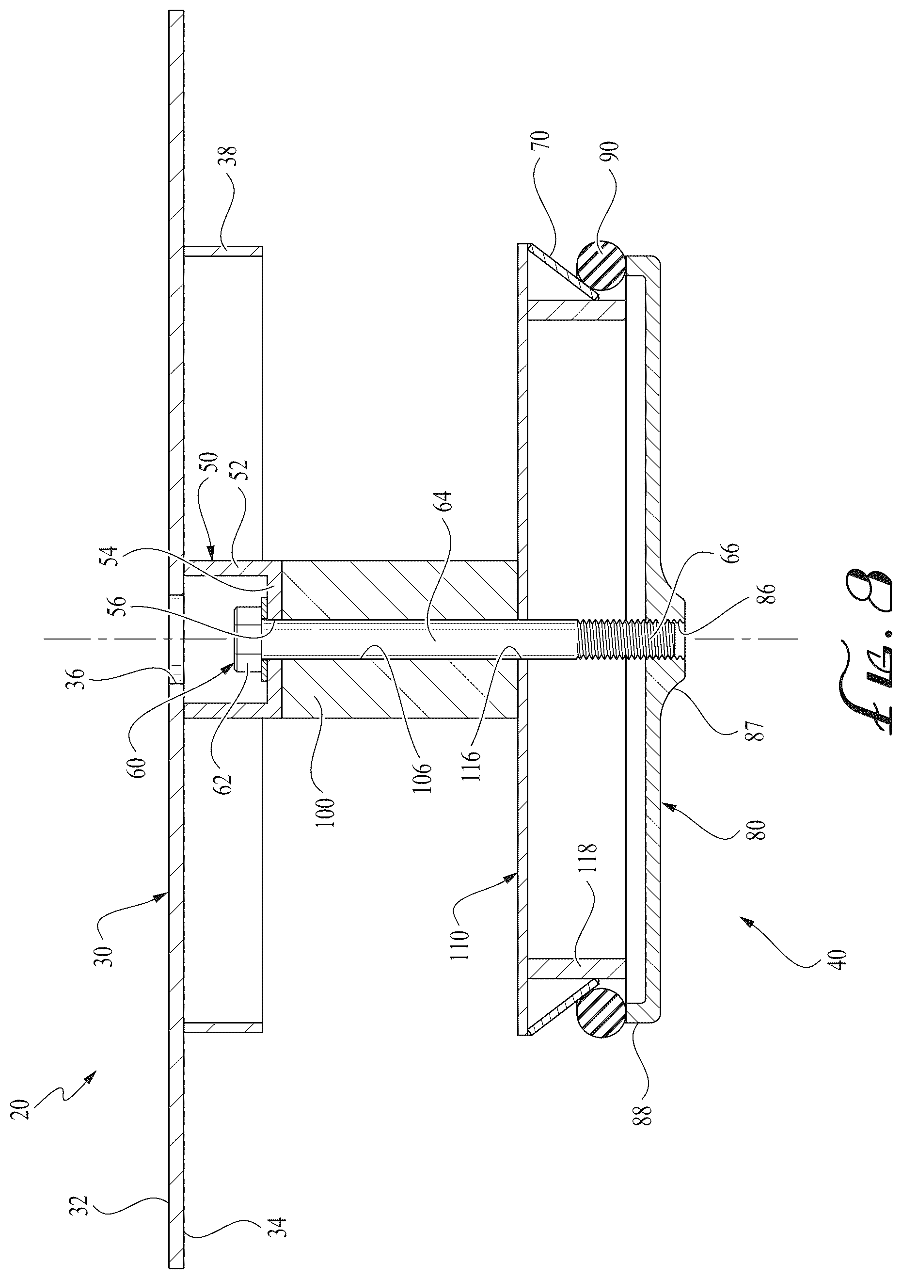 Patent US12297608 Figure 6 – Selectively frictionally engaged hole cover