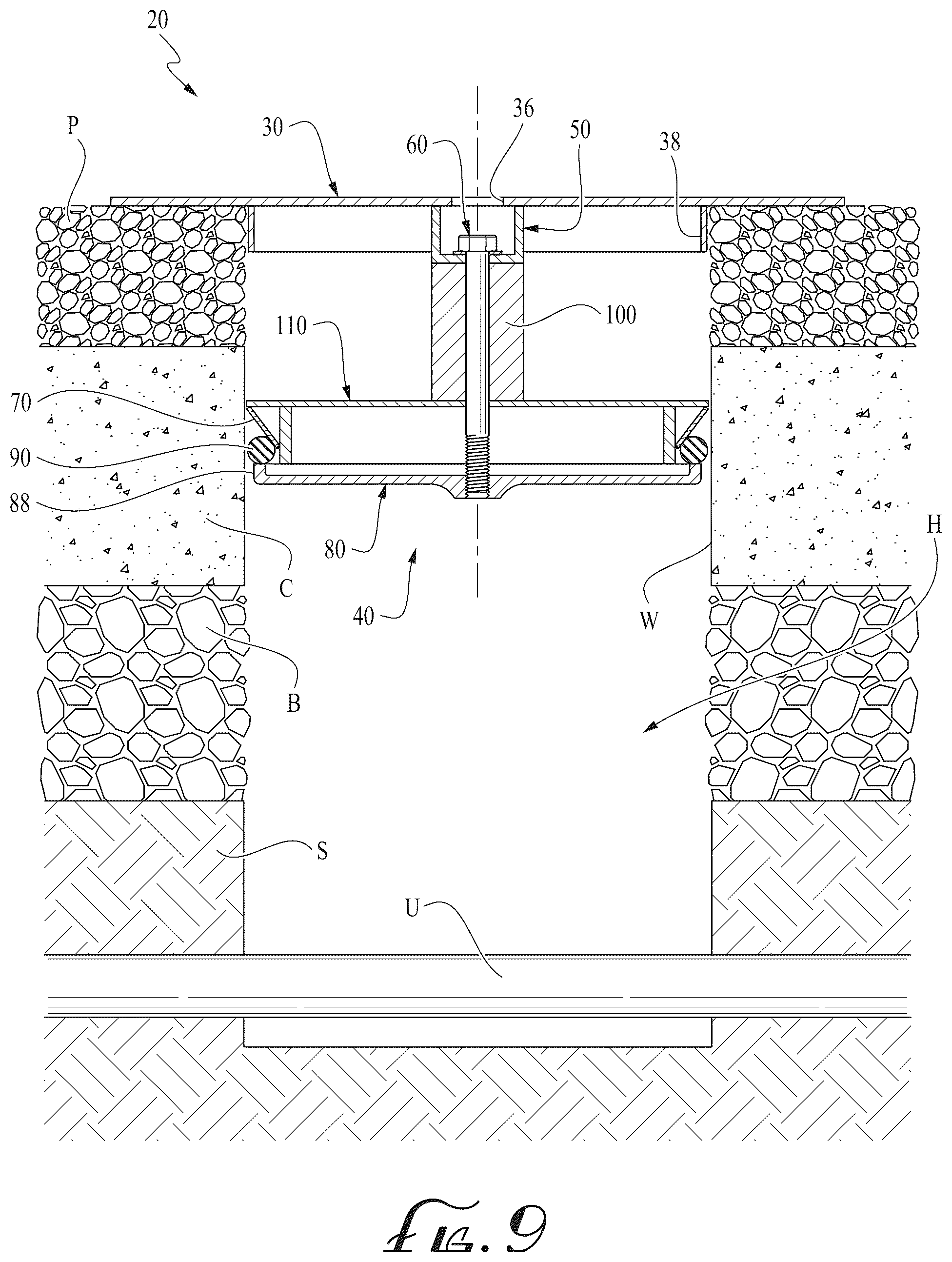 Patent US12297608 Figure 7 – Selectively frictionally engaged hole cover