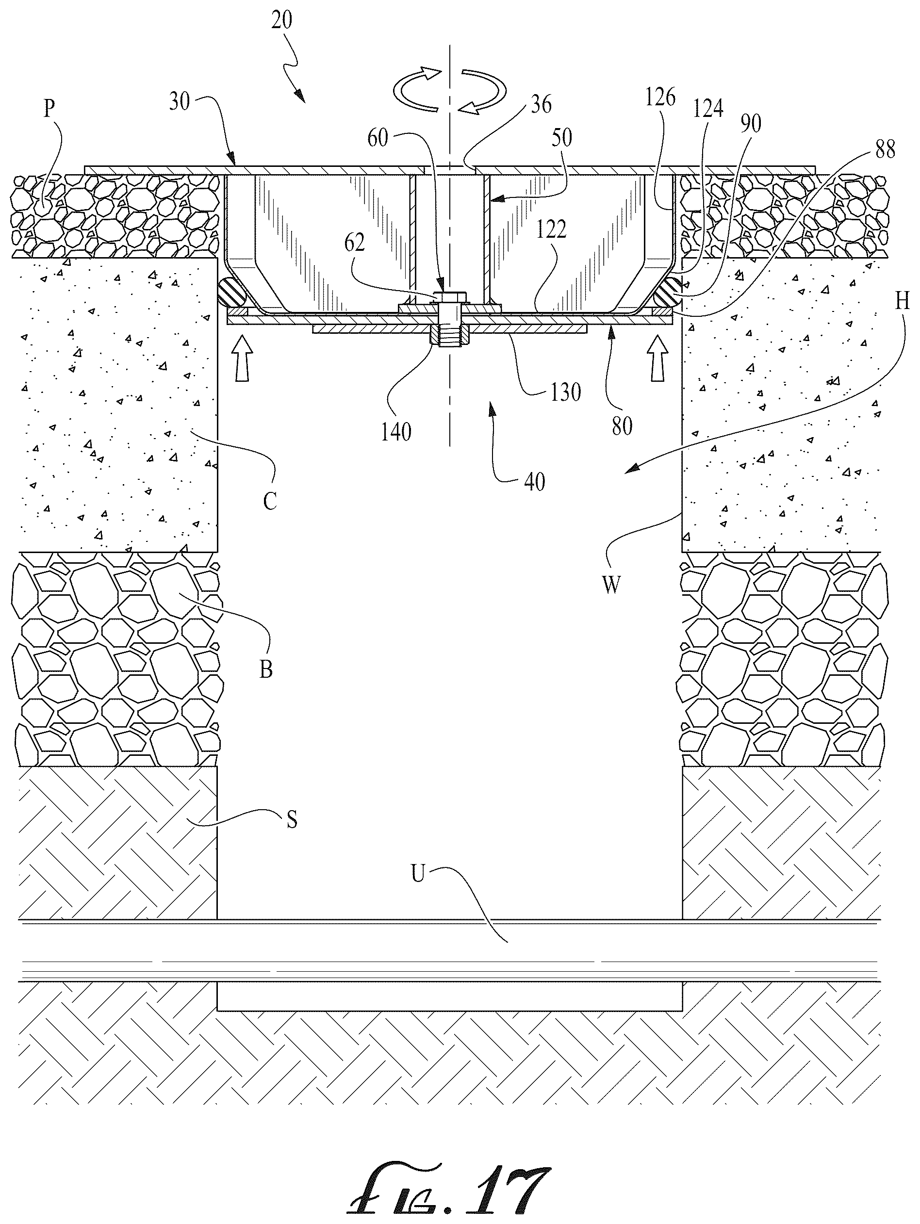 Patent US12297608 Figure 14 – Selectively frictionally engaged hole cover