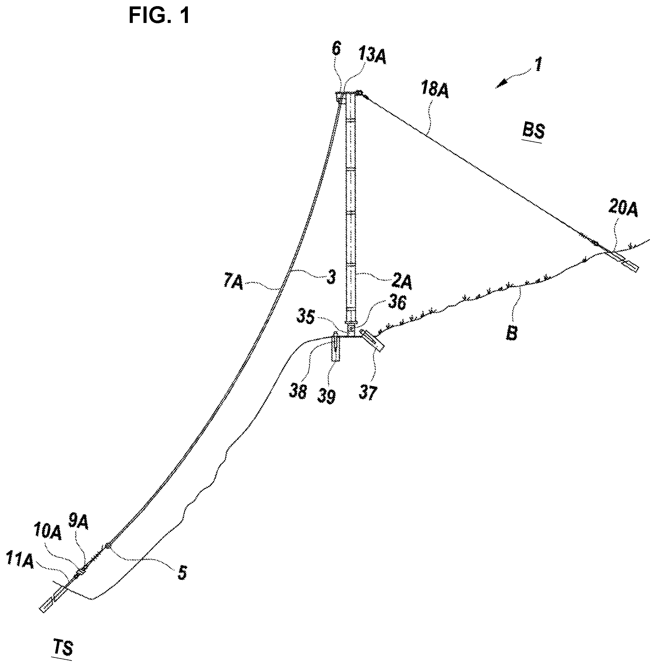 Patent US12297612 Figure 1 – Rockfall barrier