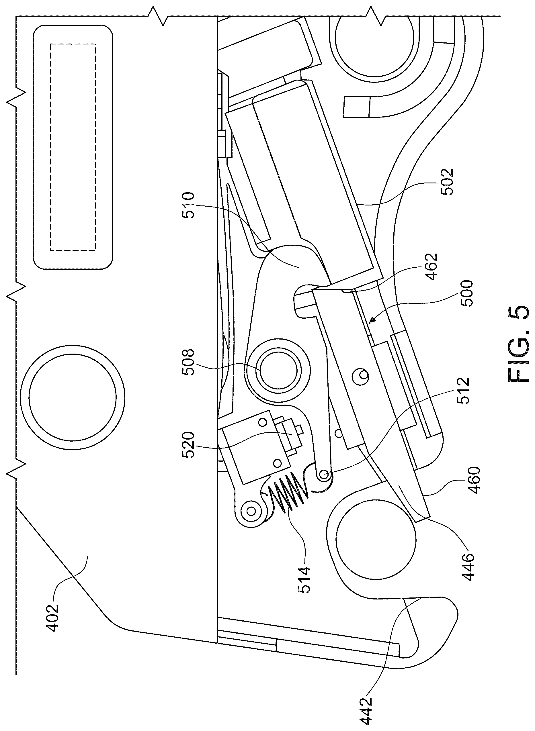 Patent US12297619 Figure 5 – Modular hydraulic thumb for excavator
