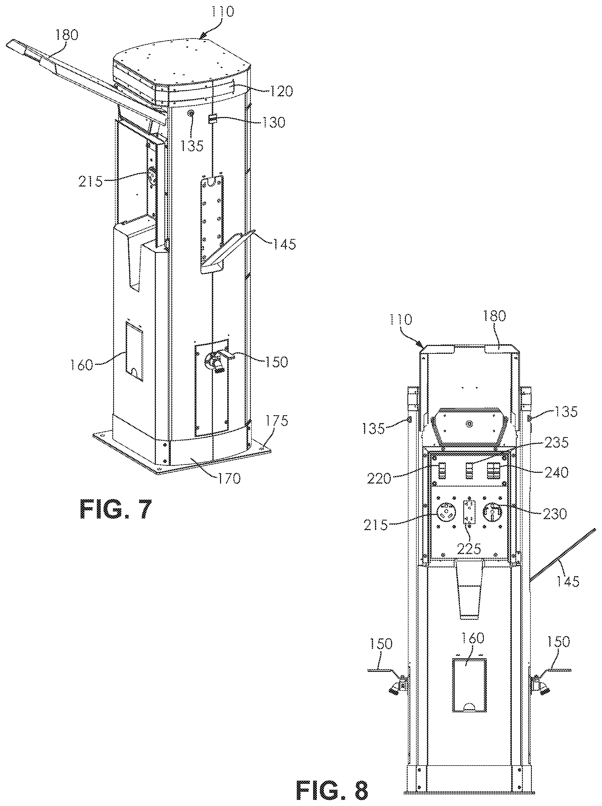 Patent US12297627 Figure 5 – Power and communications pedestal for recreational vehicles