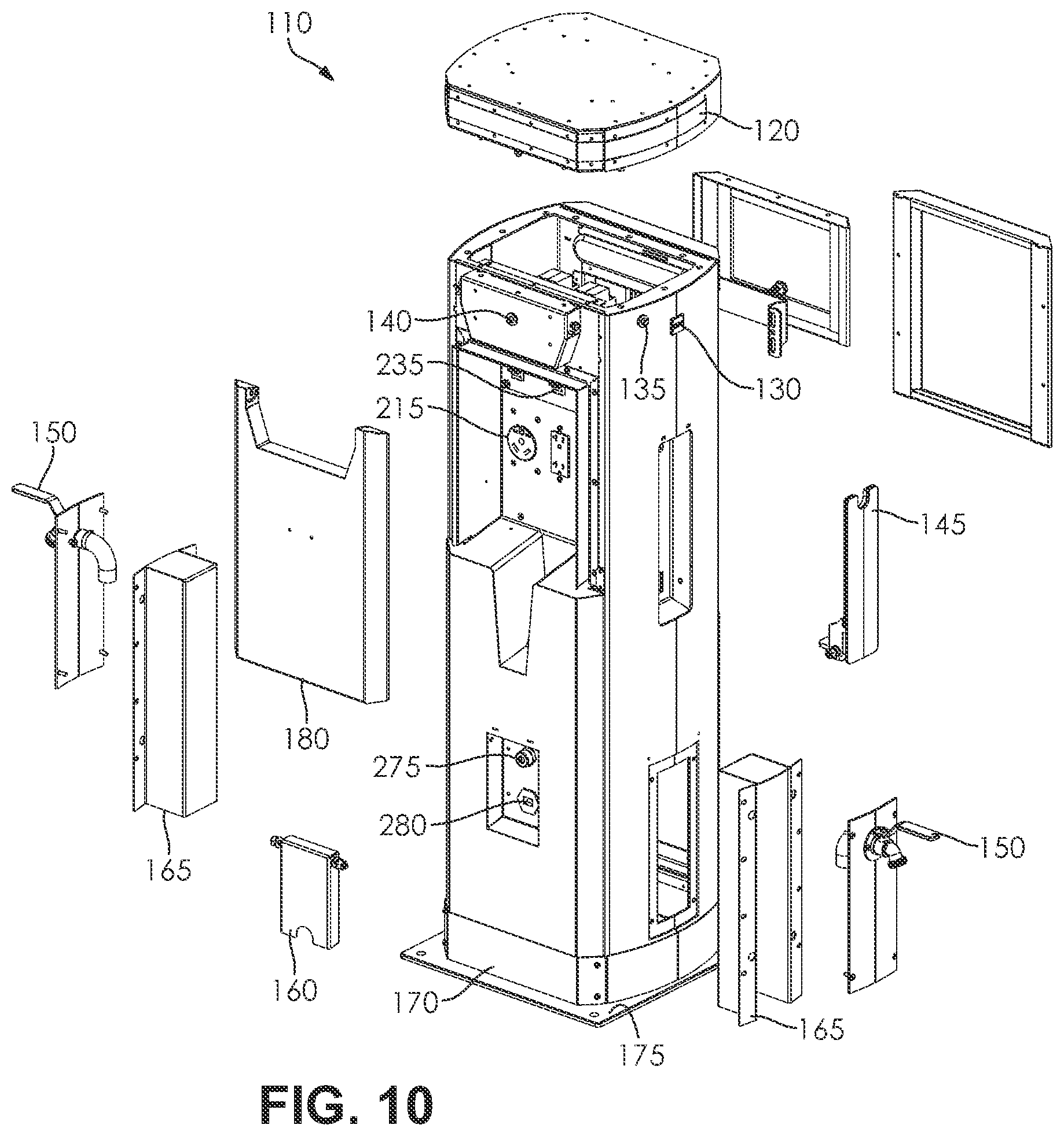 Patent US12297627 Figure 7 – Power and communications pedestal for recreational vehicles
