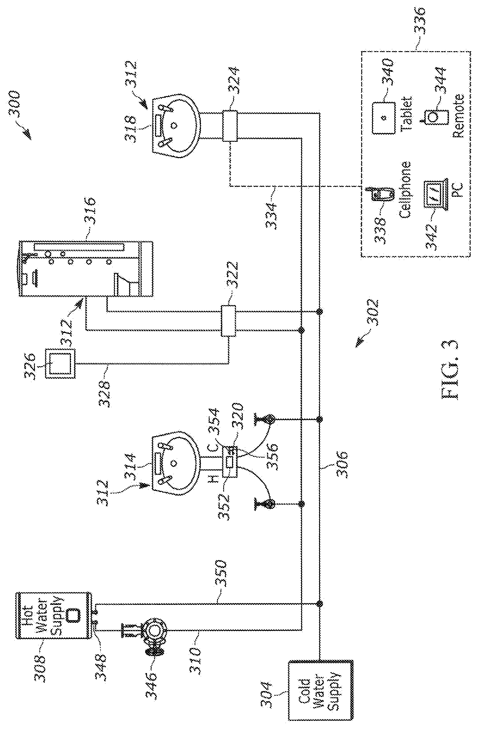 Patent US12297628 Figure 3 – Smart faucet controller and method