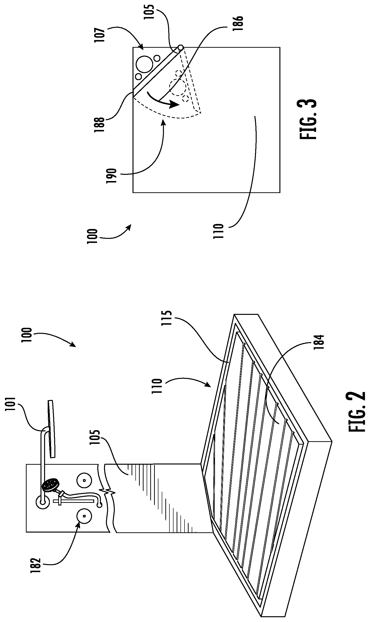 Patent US12297631 Figure 2 – Recirculating shower system