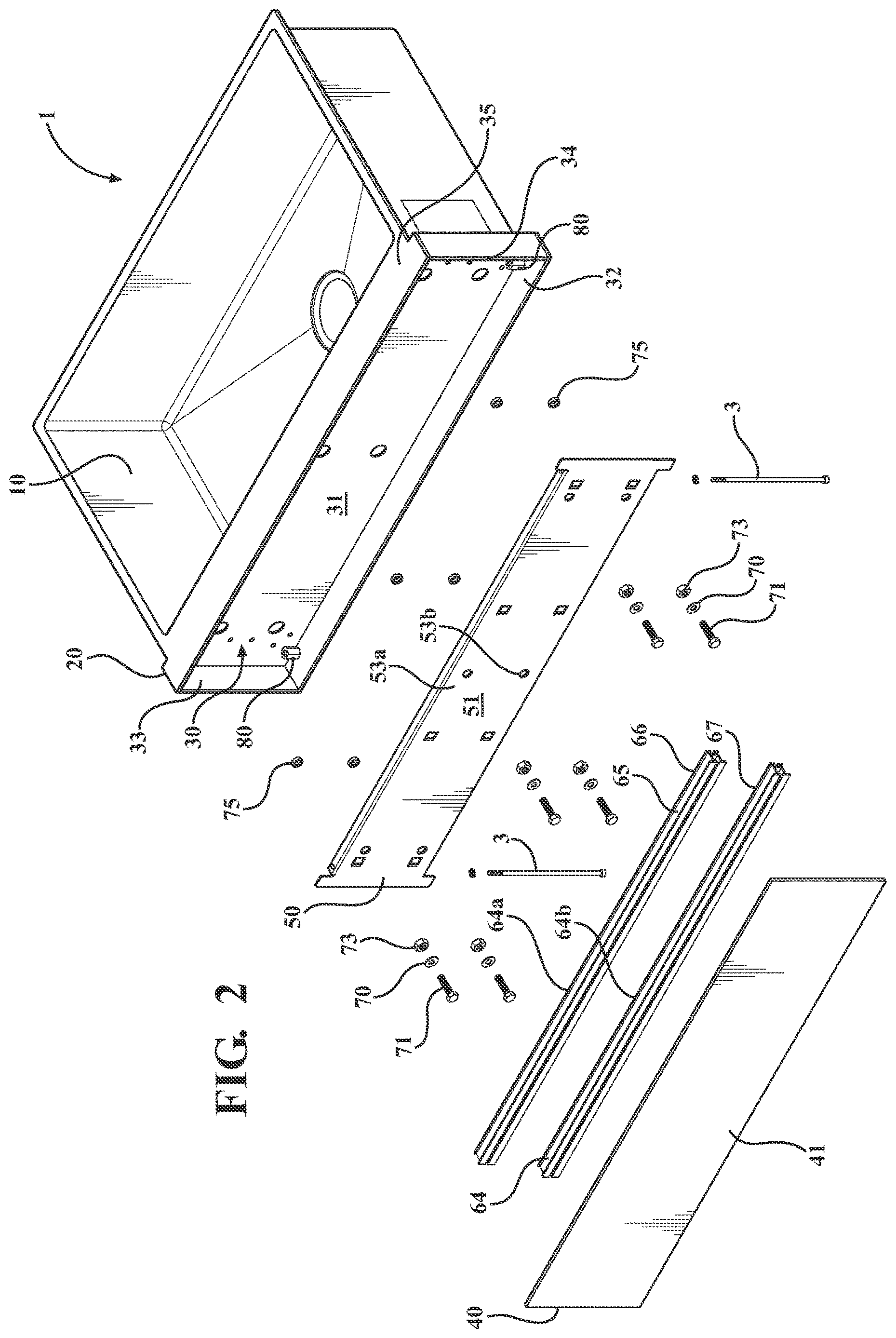 Patent US12297633 Figure 2 – Apron front sink with interchangeable faces