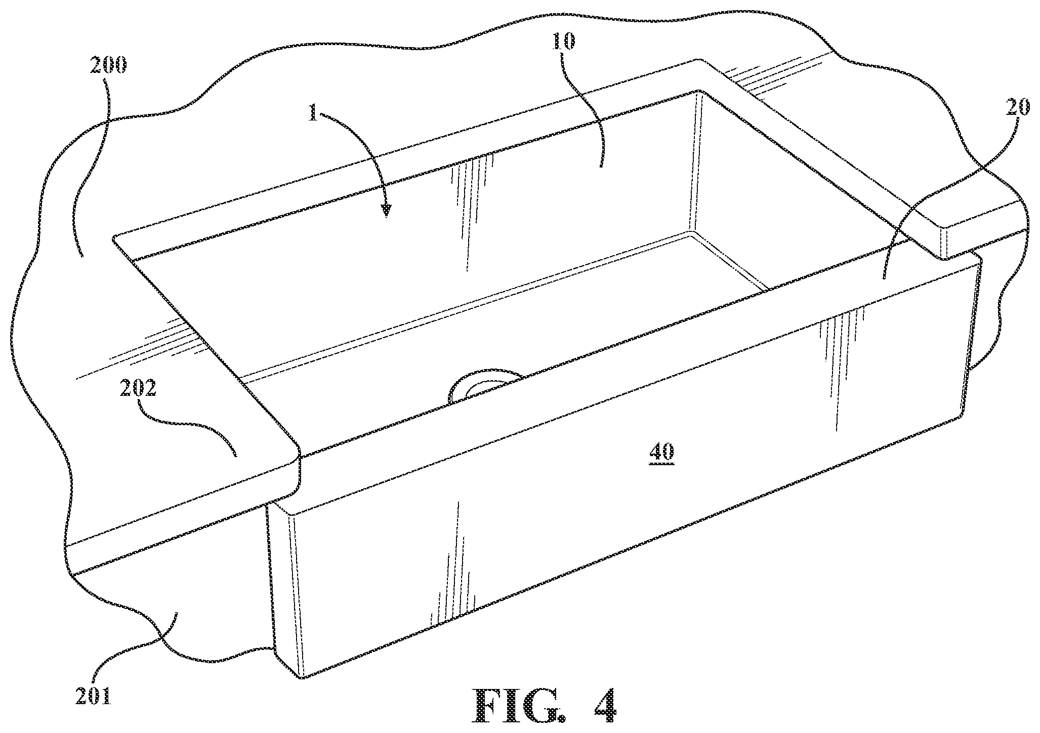 Patent US12297633 Figure 4 – Apron front sink with interchangeable faces