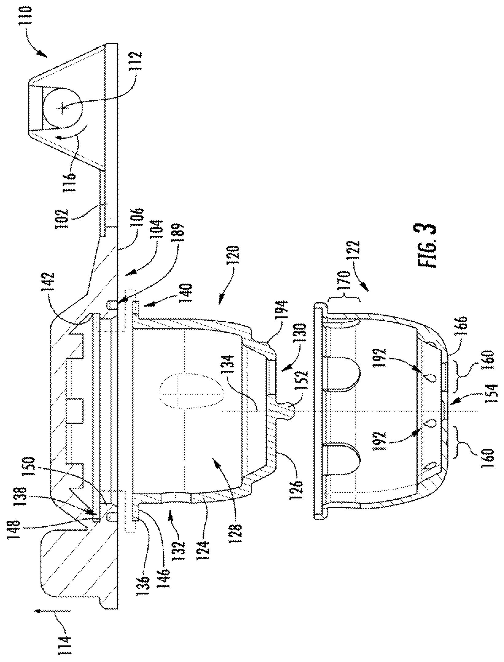 Patent US12297634 Figure 3 – Adjustable toilet flapper valve assembly