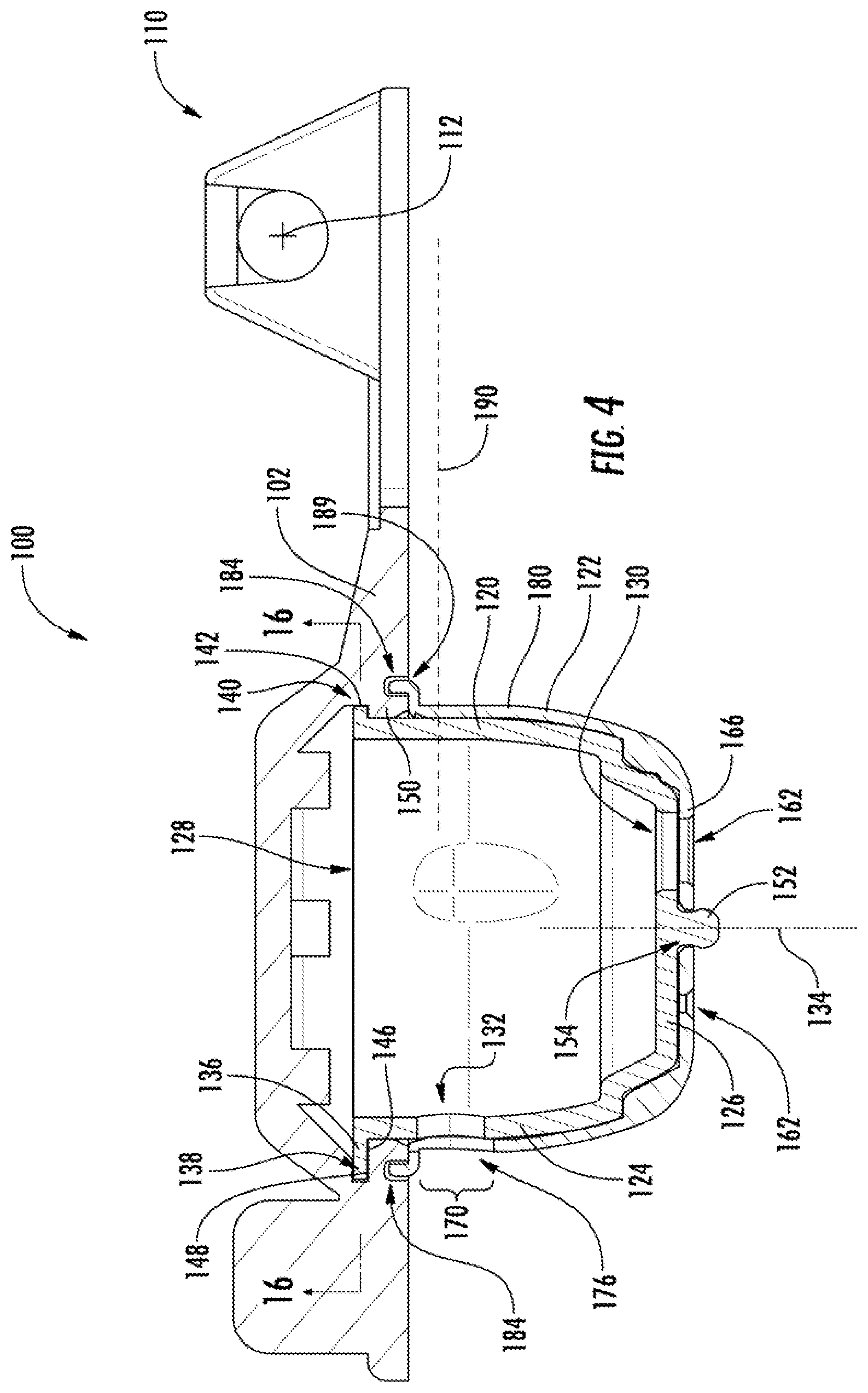 Patent US12297634 Figure 4 – Adjustable toilet flapper valve assembly