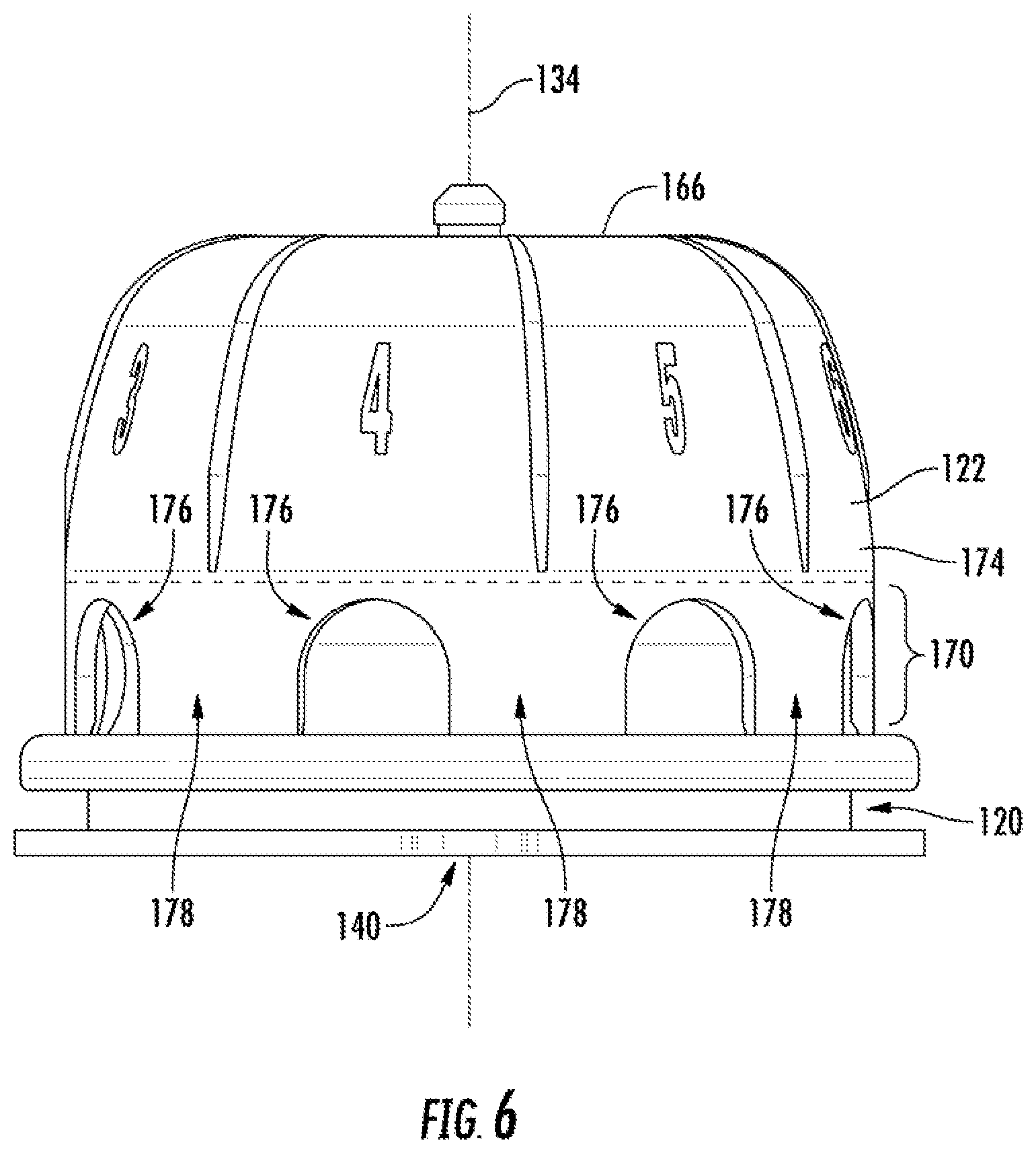 Patent US12297634 Figure 6 – Adjustable toilet flapper valve assembly