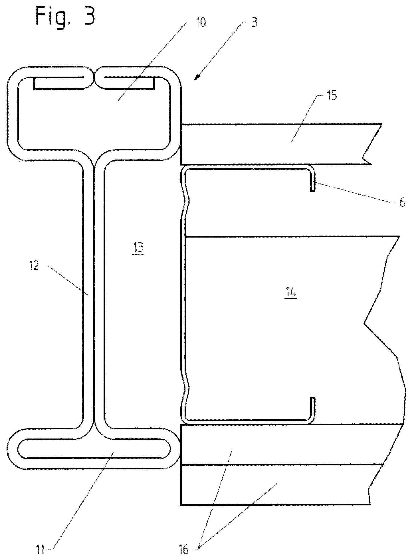 Patent US12297638 Figure 3 – Frame, basic framework, module, profile and set of structural elements for modular construction and a modular-construction building
