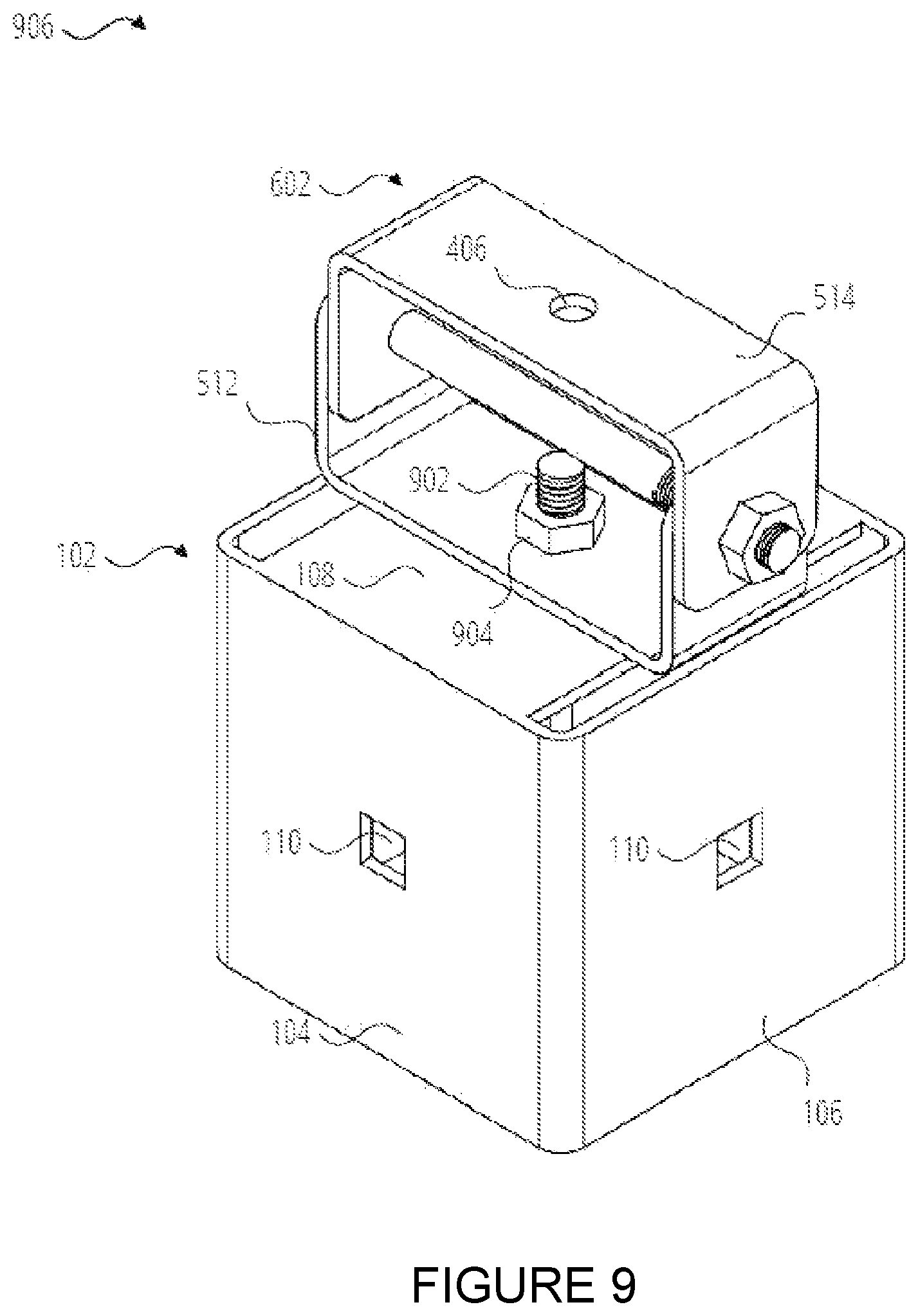 Patent US12297639 Figure 9 – Articulating support bracket