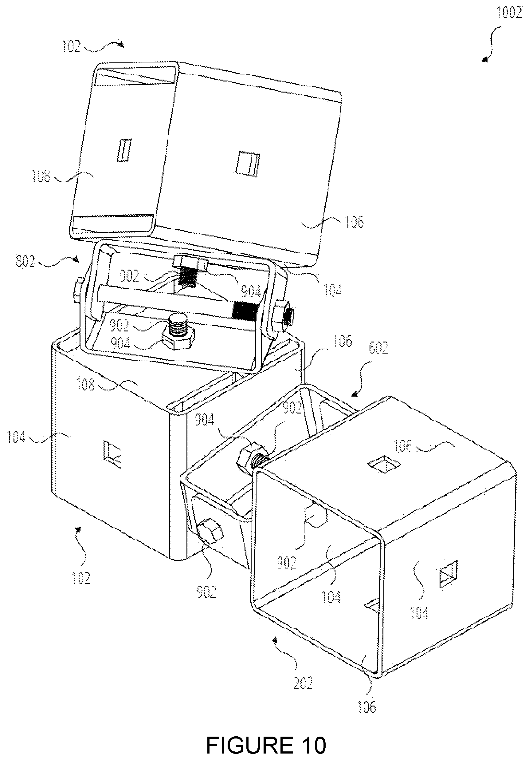 Patent US12297639 Figure 10 – Articulating support bracket