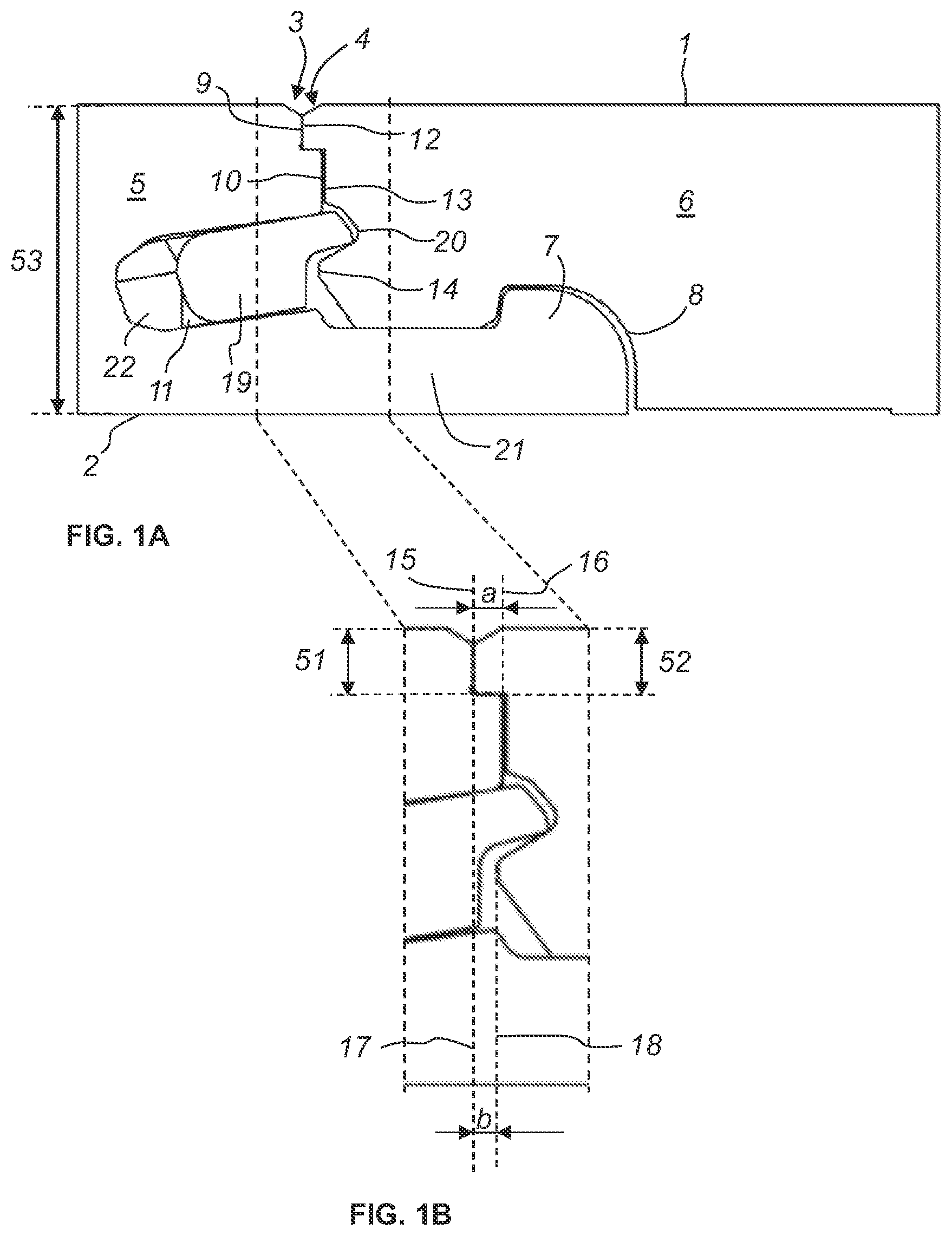 Patent US12297648 Figure 1 – Set of panels with mechanical positioning means