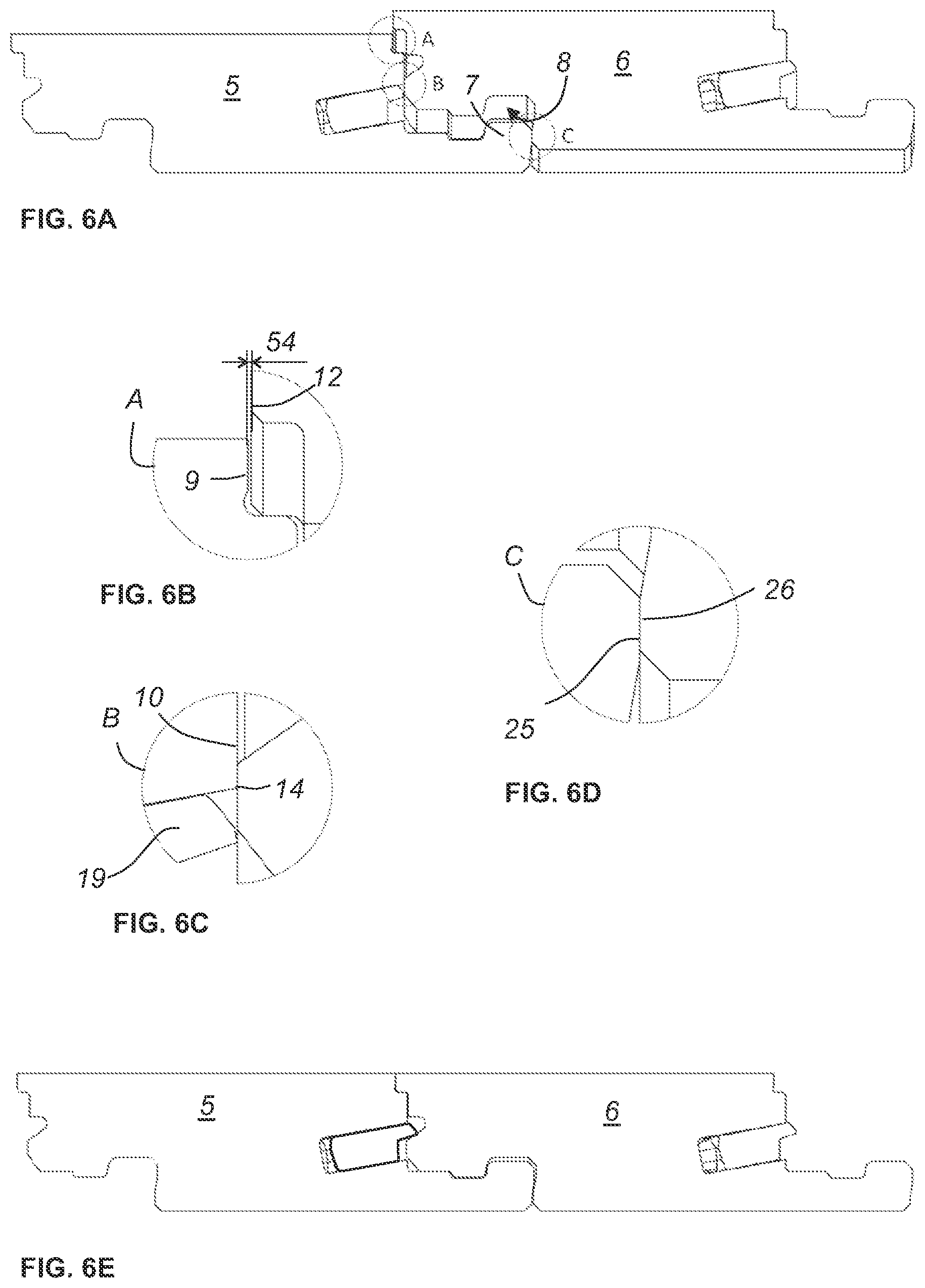 Patent US12297648 Figure 4 – Set of panels with mechanical positioning means