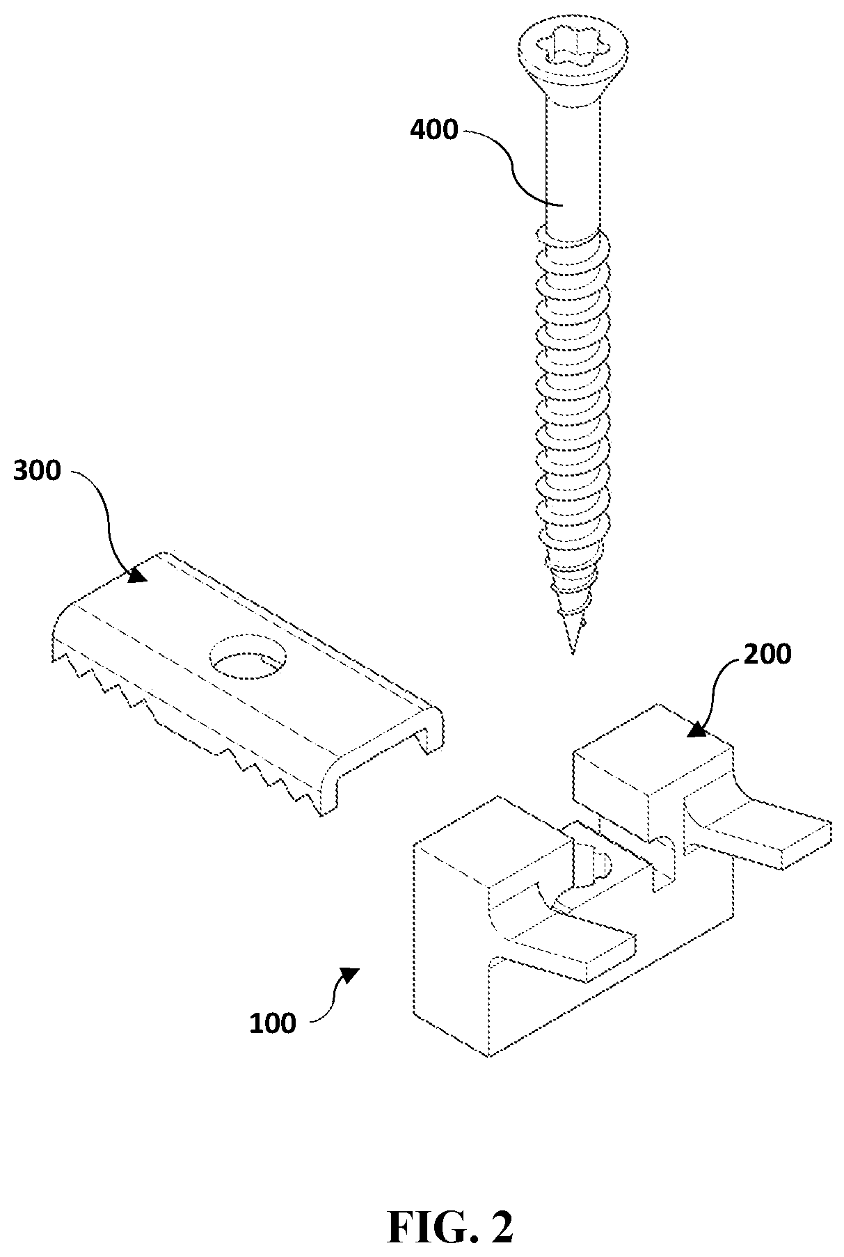 Patent US12297649 Figure 2 – Deck clip