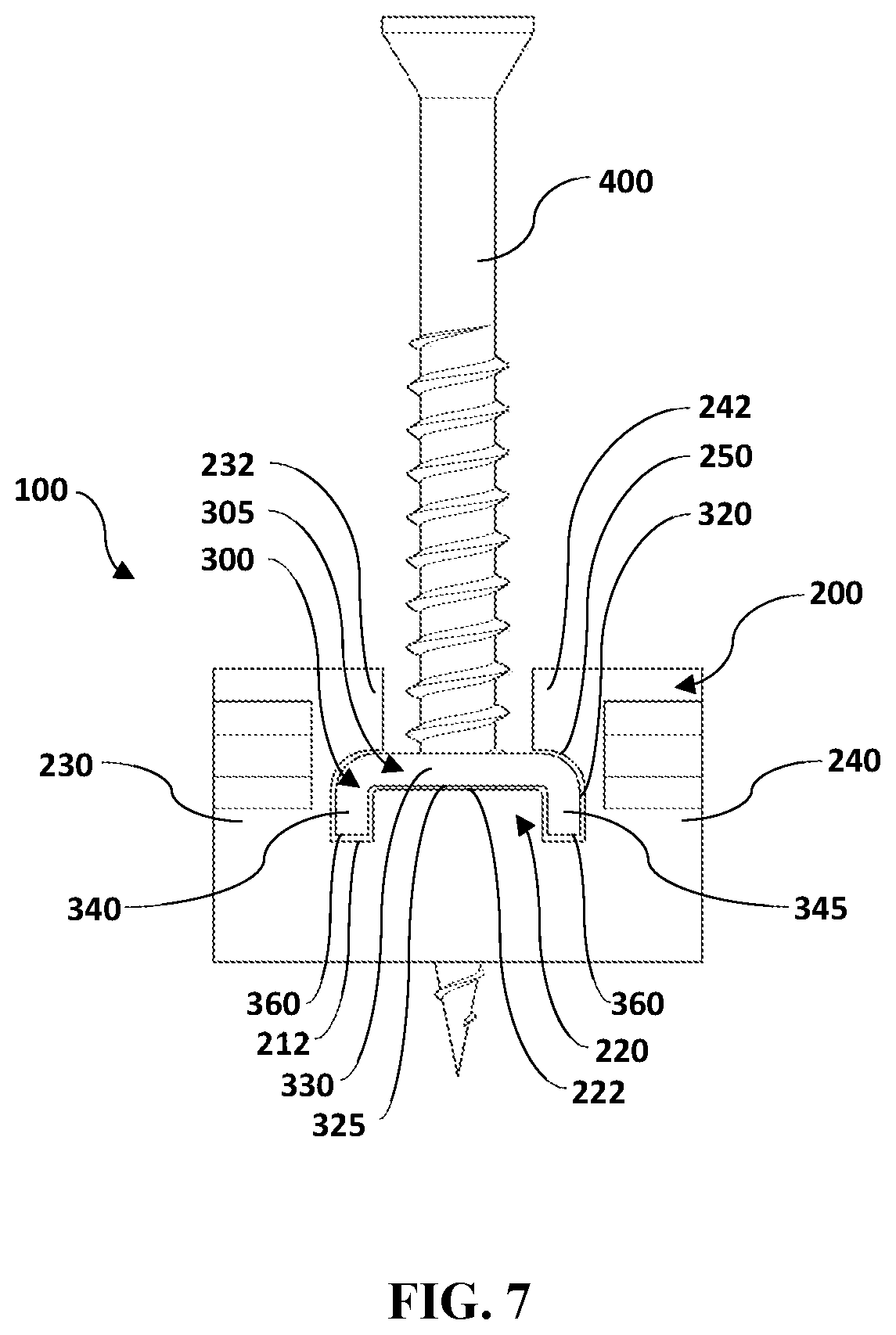 Patent US12297649 Figure 7 – Deck clip