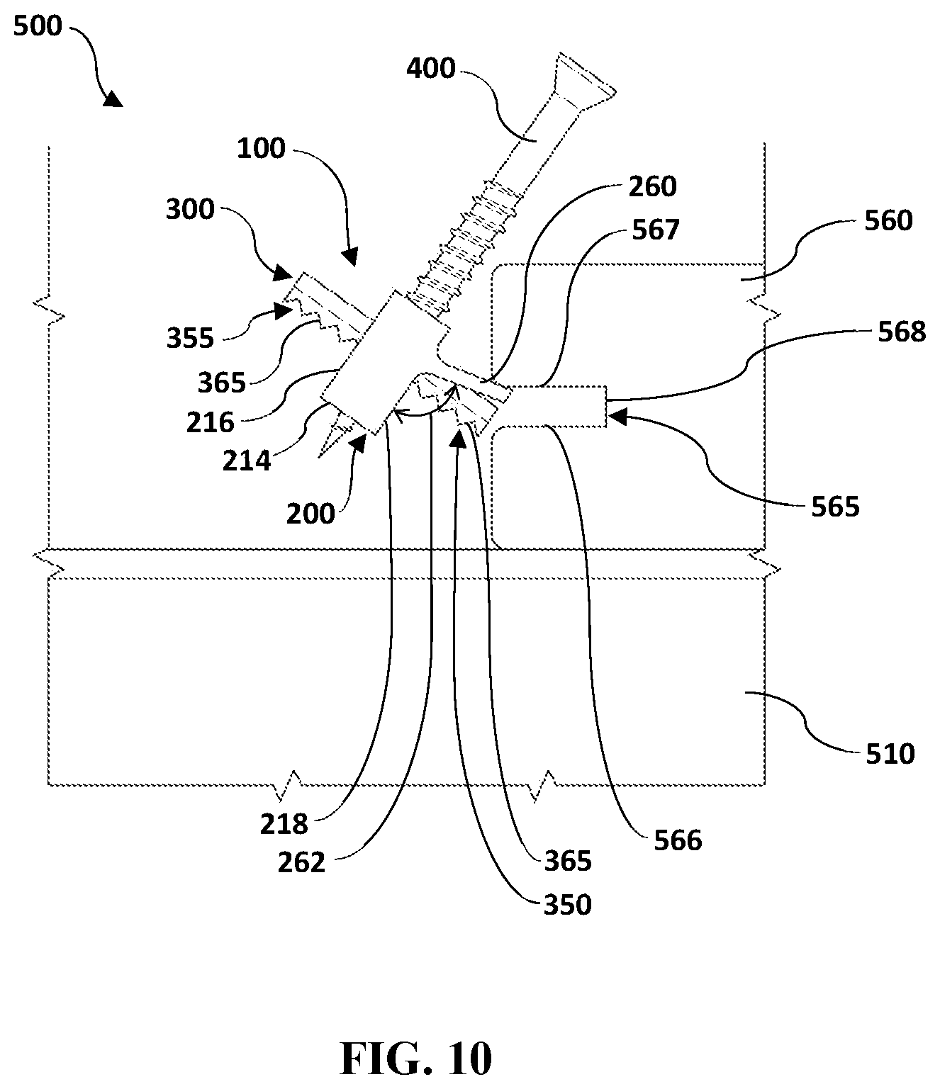 Patent US12297649 Figure 10 – Deck clip