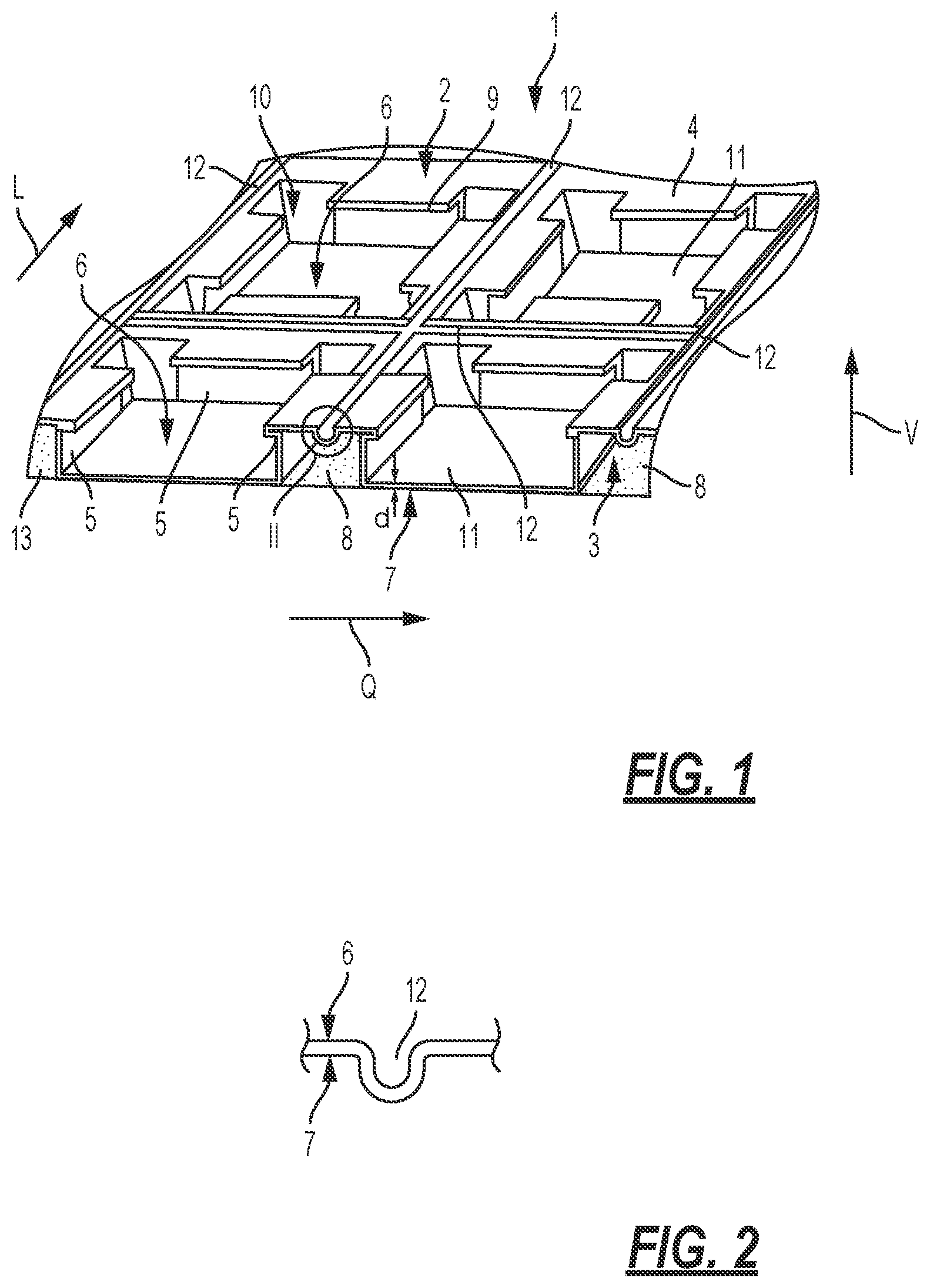 Patent US12297651 Figure 1 – Uncoupling mat with heating elements