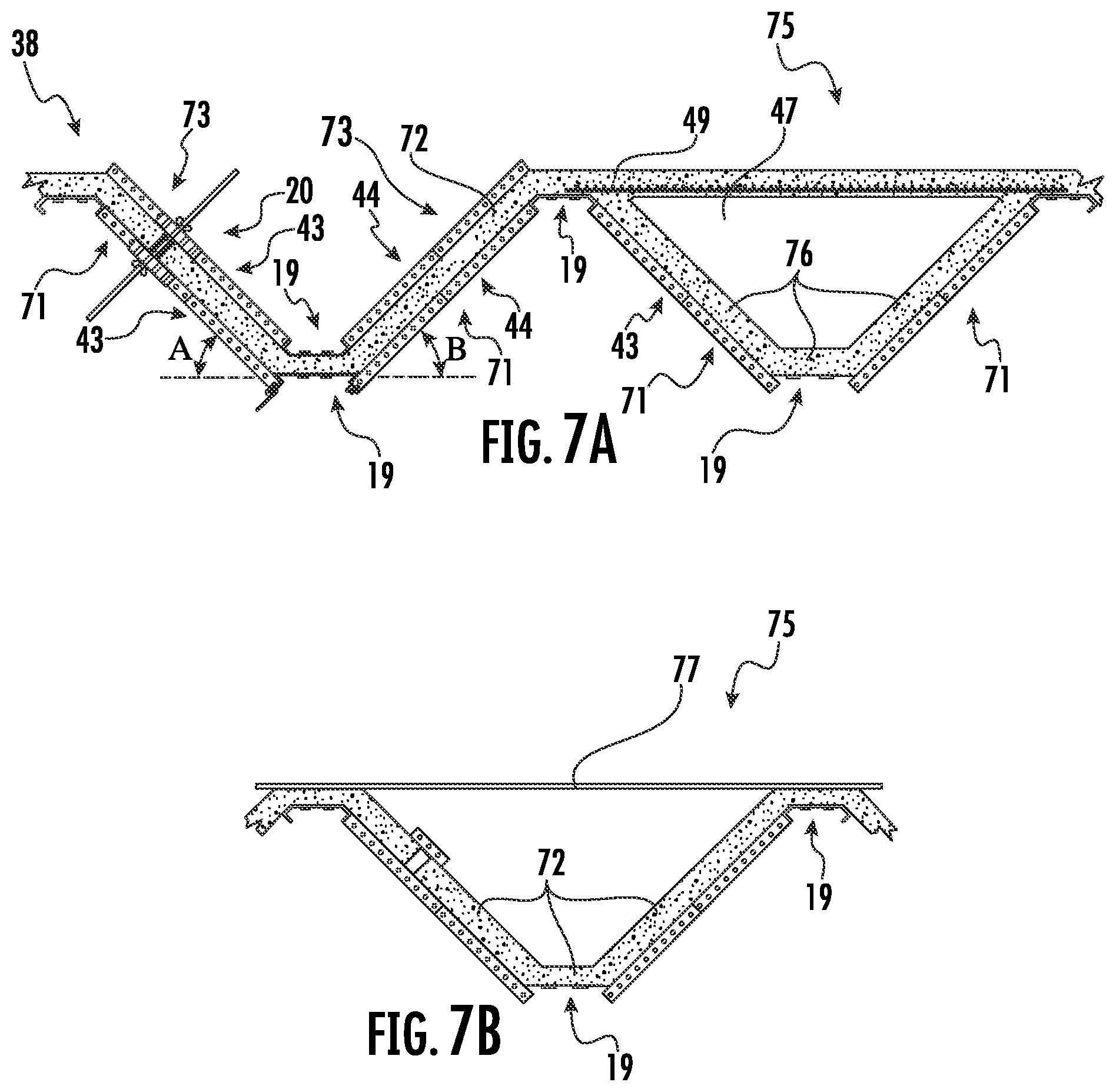 Patent US12297652 Figure 10 – Formwork mechanism for casting and moulding concrete, comprising a coffer with a sheet and four plates arranged around the sheet's perimeter