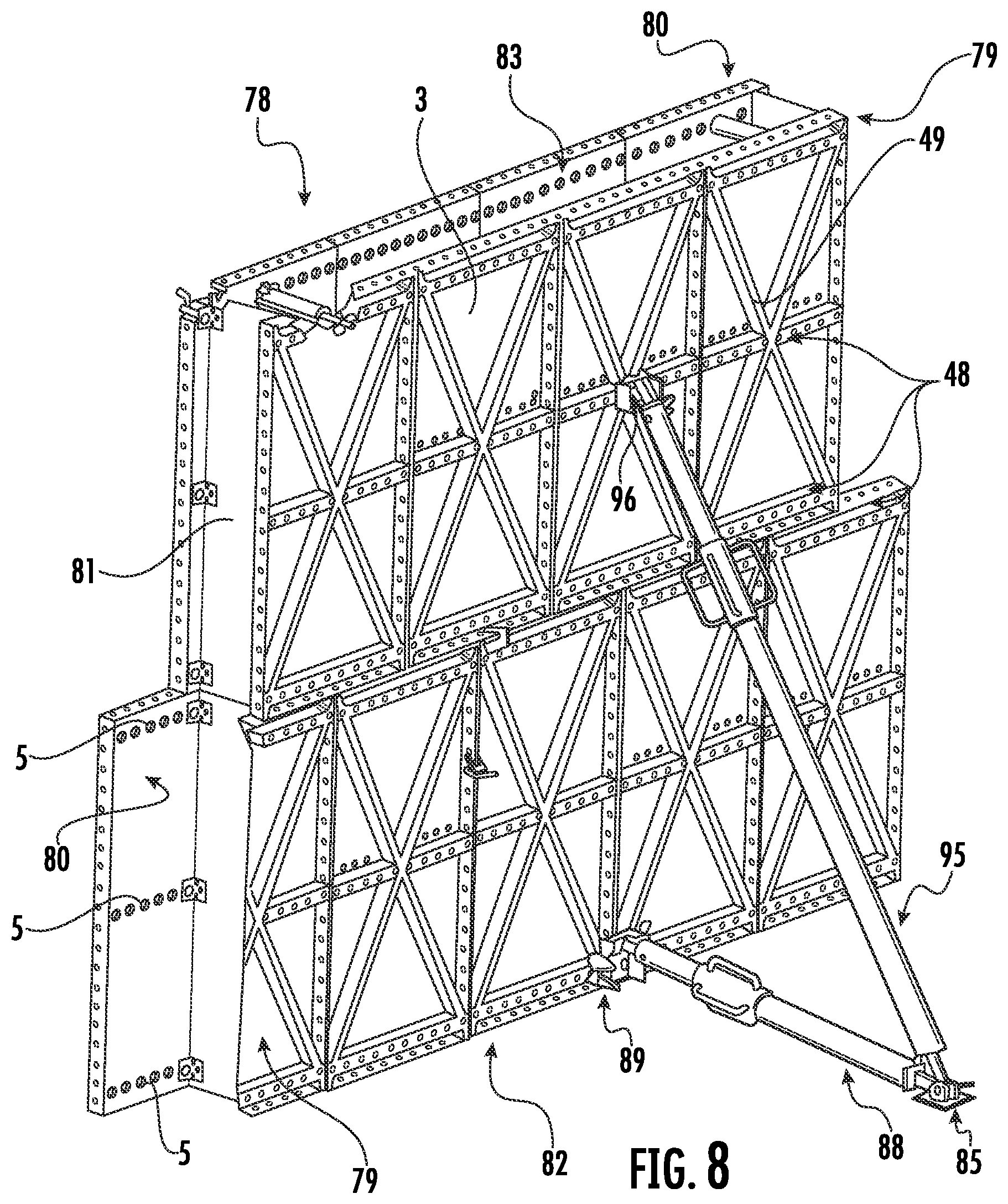 Patent US12297652 Figure 11 – Formwork mechanism for casting and moulding concrete, comprising a coffer with a sheet and four plates arranged around the sheet's perimeter