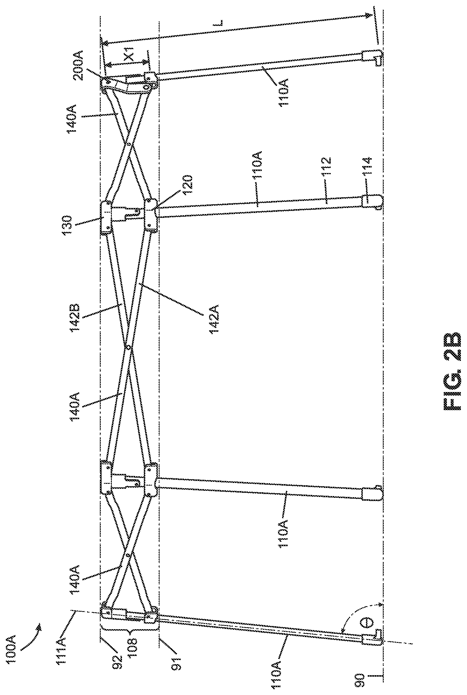 Patent US12297656 Figure 8 – Foldable playard having X-frame assemblies, oval-shaped leg assemblies, and canopy cover
