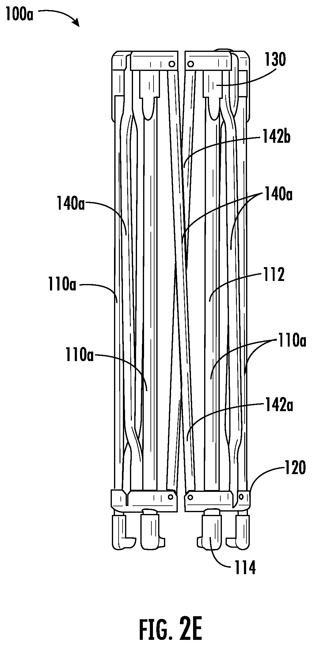 Patent US12297656 Figure 11 – Foldable playard having X-frame assemblies, oval-shaped leg assemblies, and canopy cover