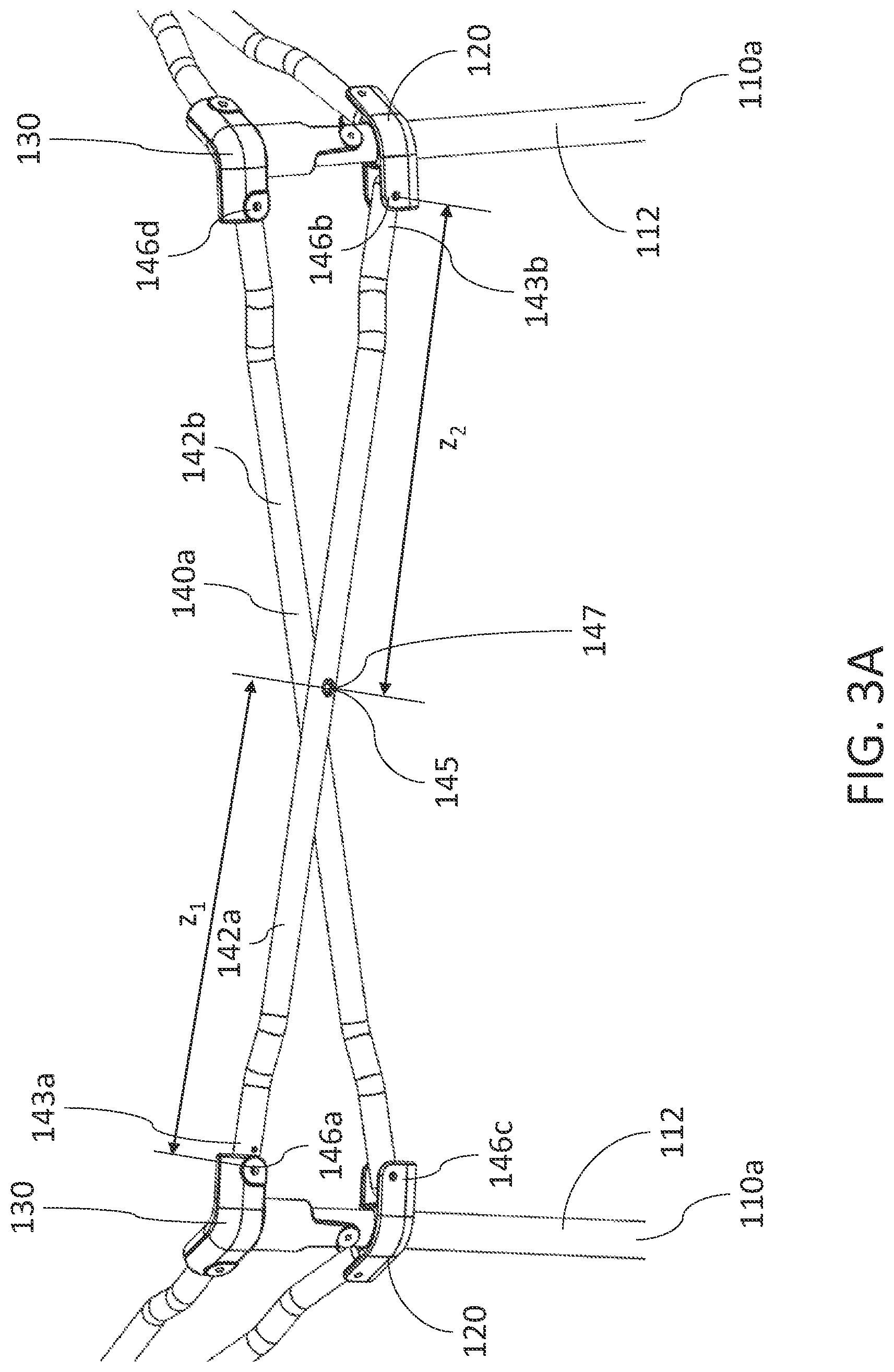 Patent US12297656 Figure 13 – Foldable playard having X-frame assemblies, oval-shaped leg assemblies, and canopy cover