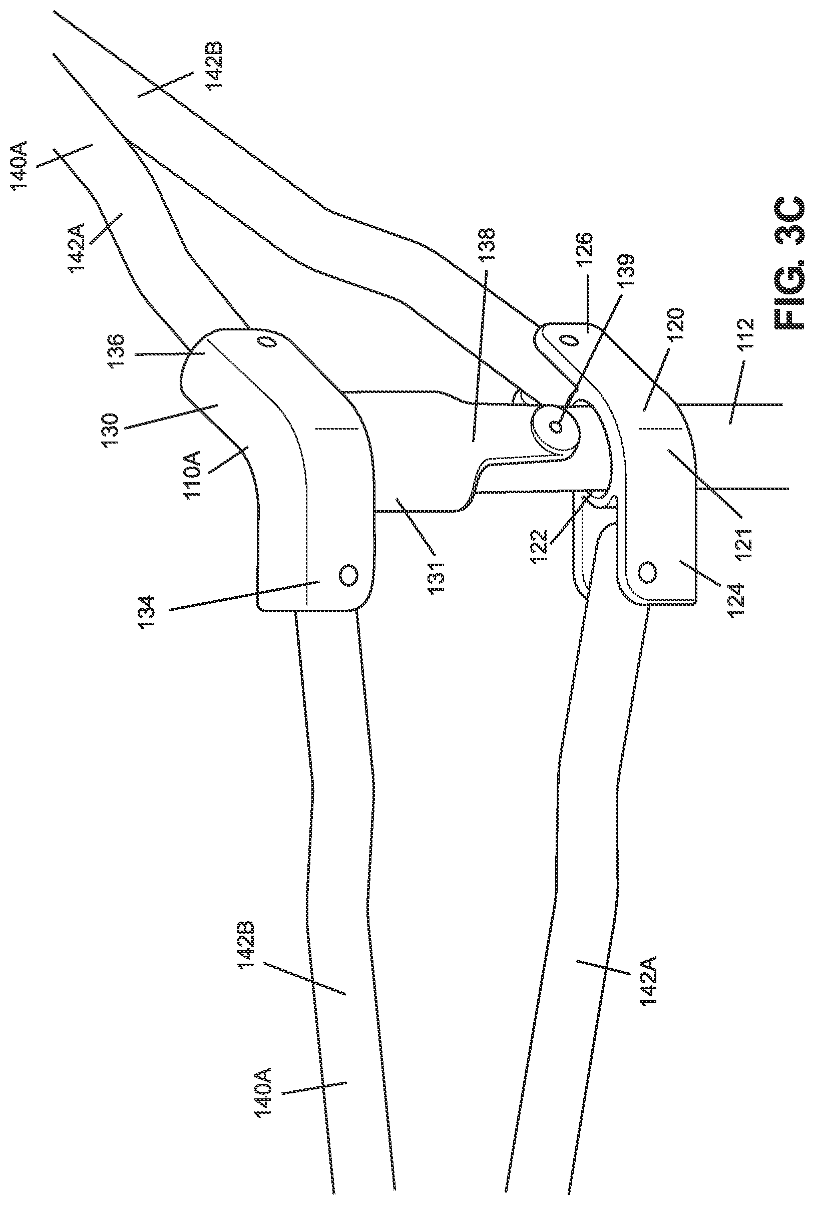 Patent US12297656 Figure 15 – Foldable playard having X-frame assemblies, oval-shaped leg assemblies, and canopy cover