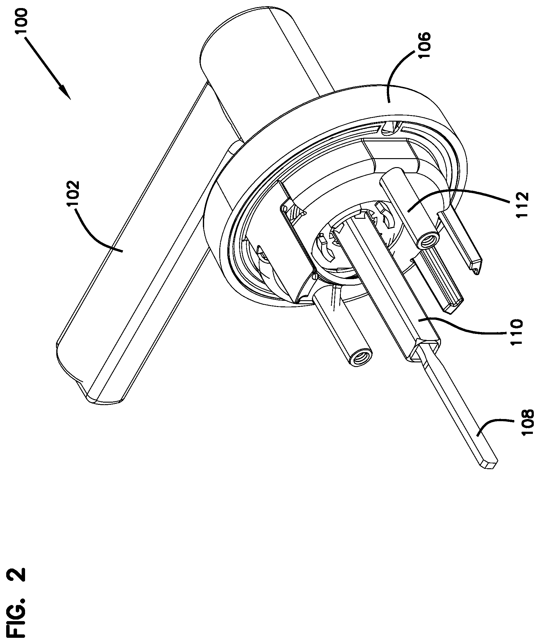 Patent US12297662 Figure 2 – Support structure for handle assembly