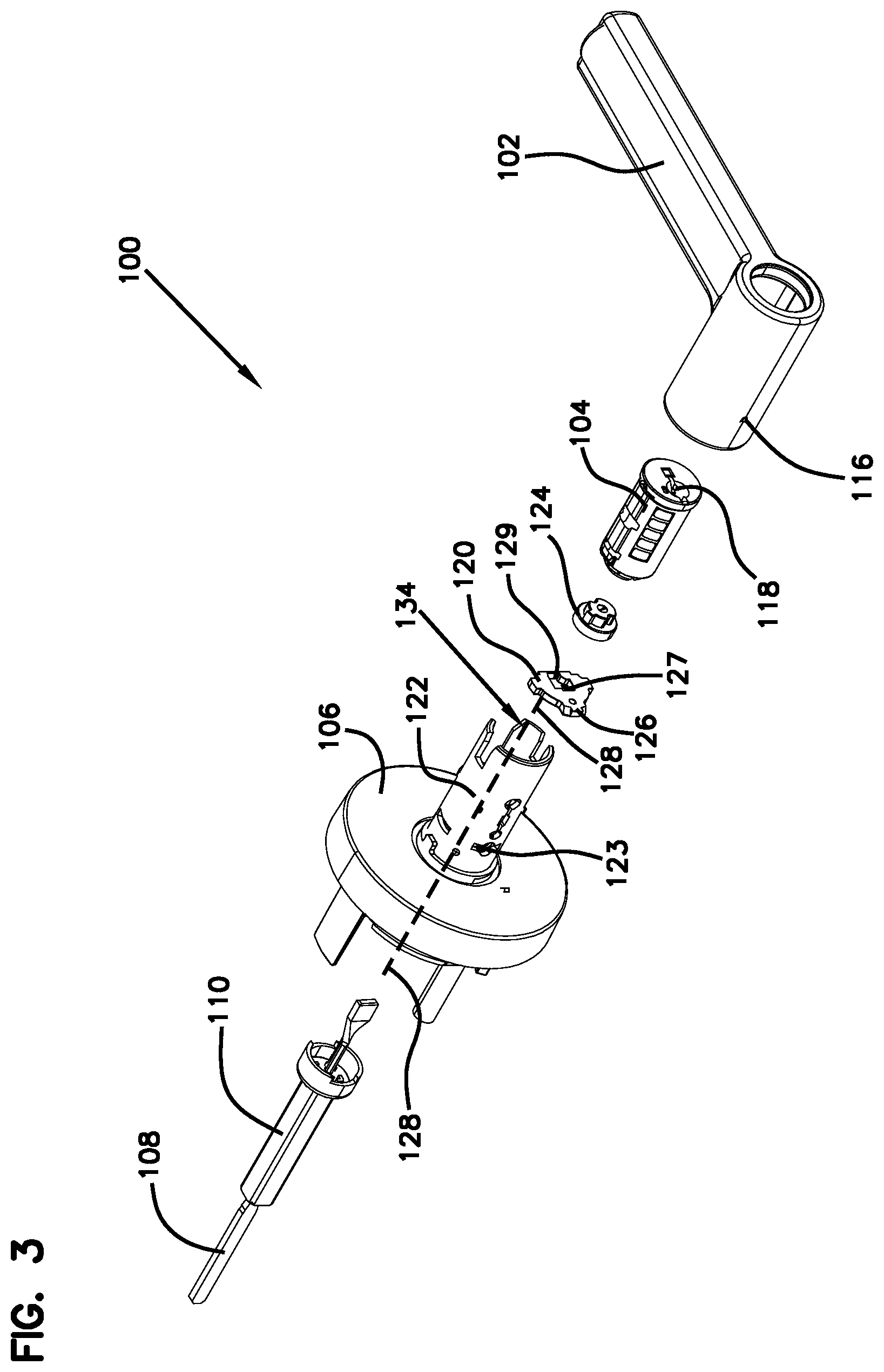 Patent US12297662 Figure 3 – Support structure for handle assembly