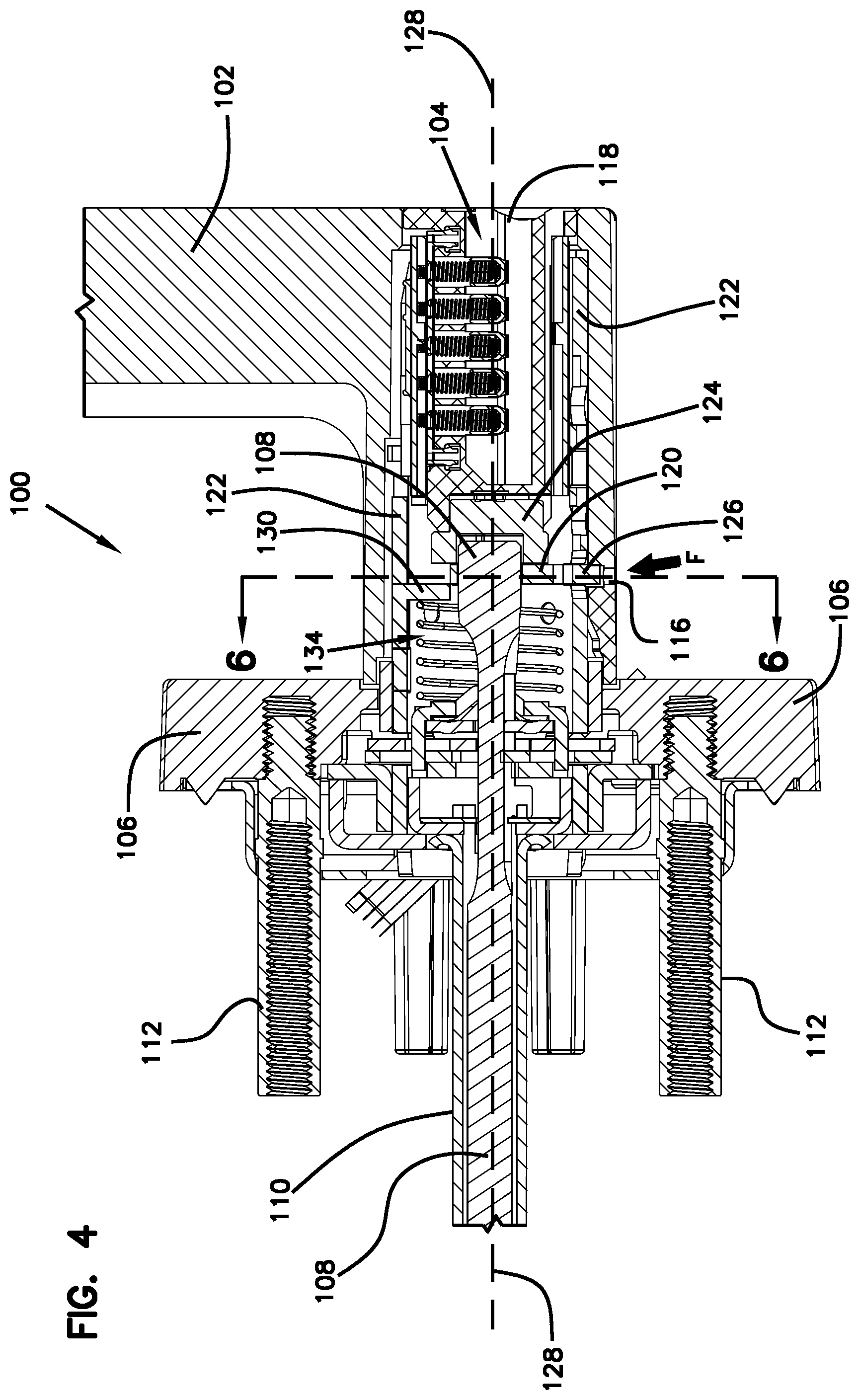Patent US12297662 Figure 4 – Support structure for handle assembly