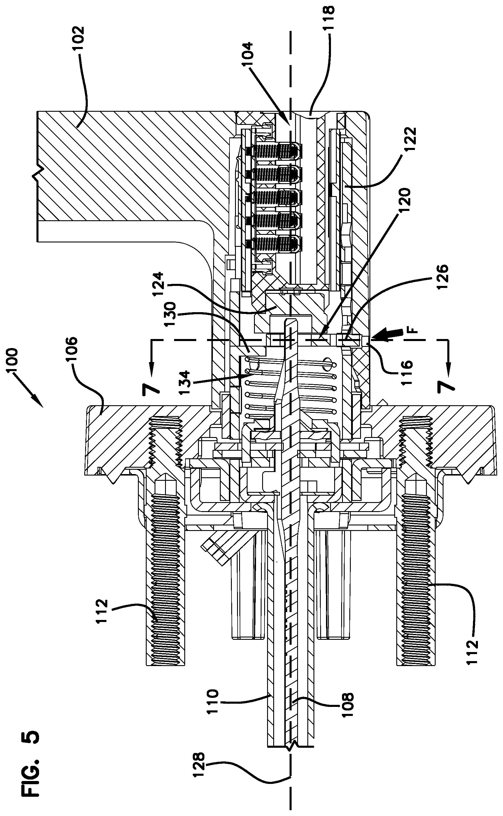Patent US12297662 Figure 5 – Support structure for handle assembly