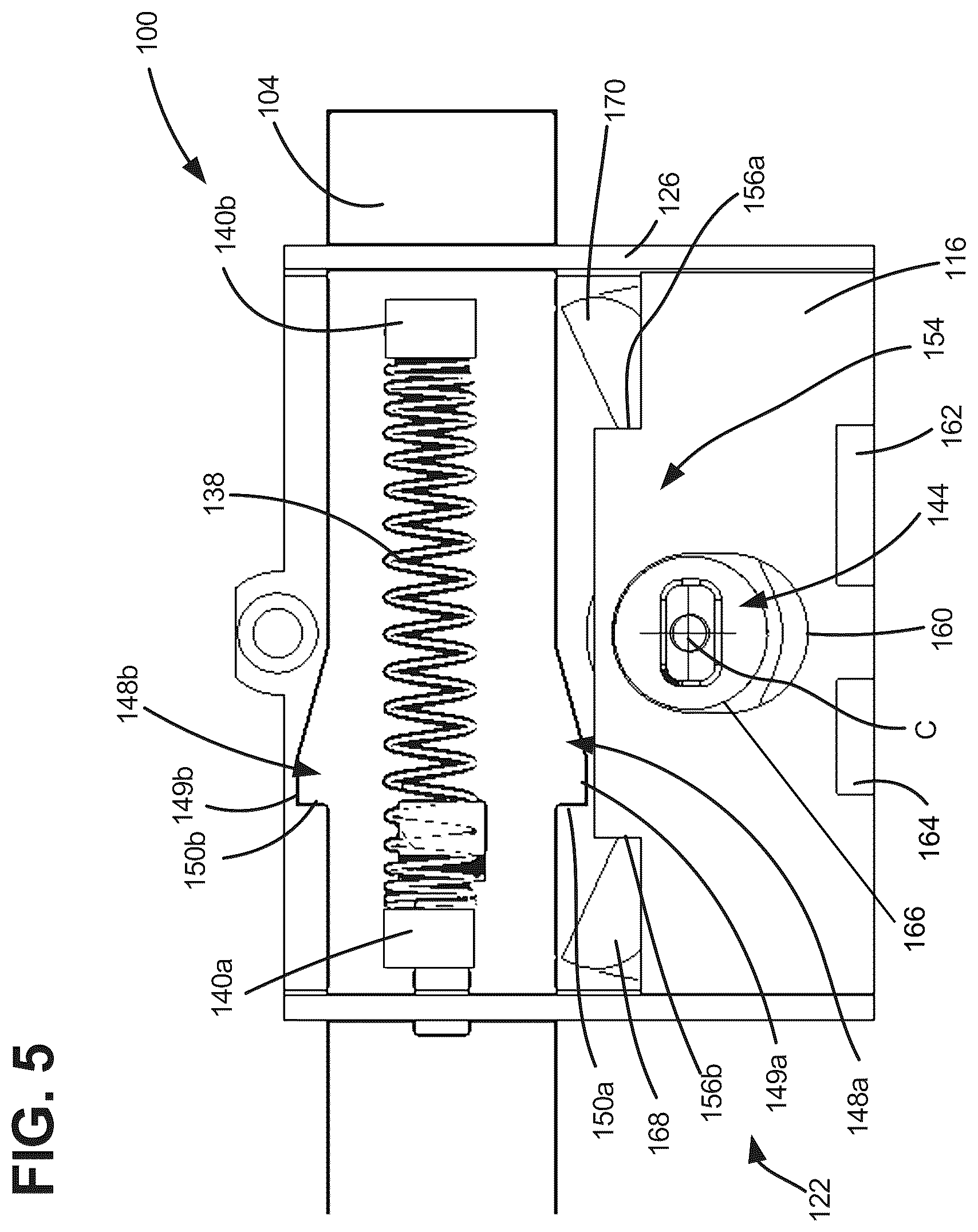 Patent US12297663 Figure 5 – Field-handable gate latch