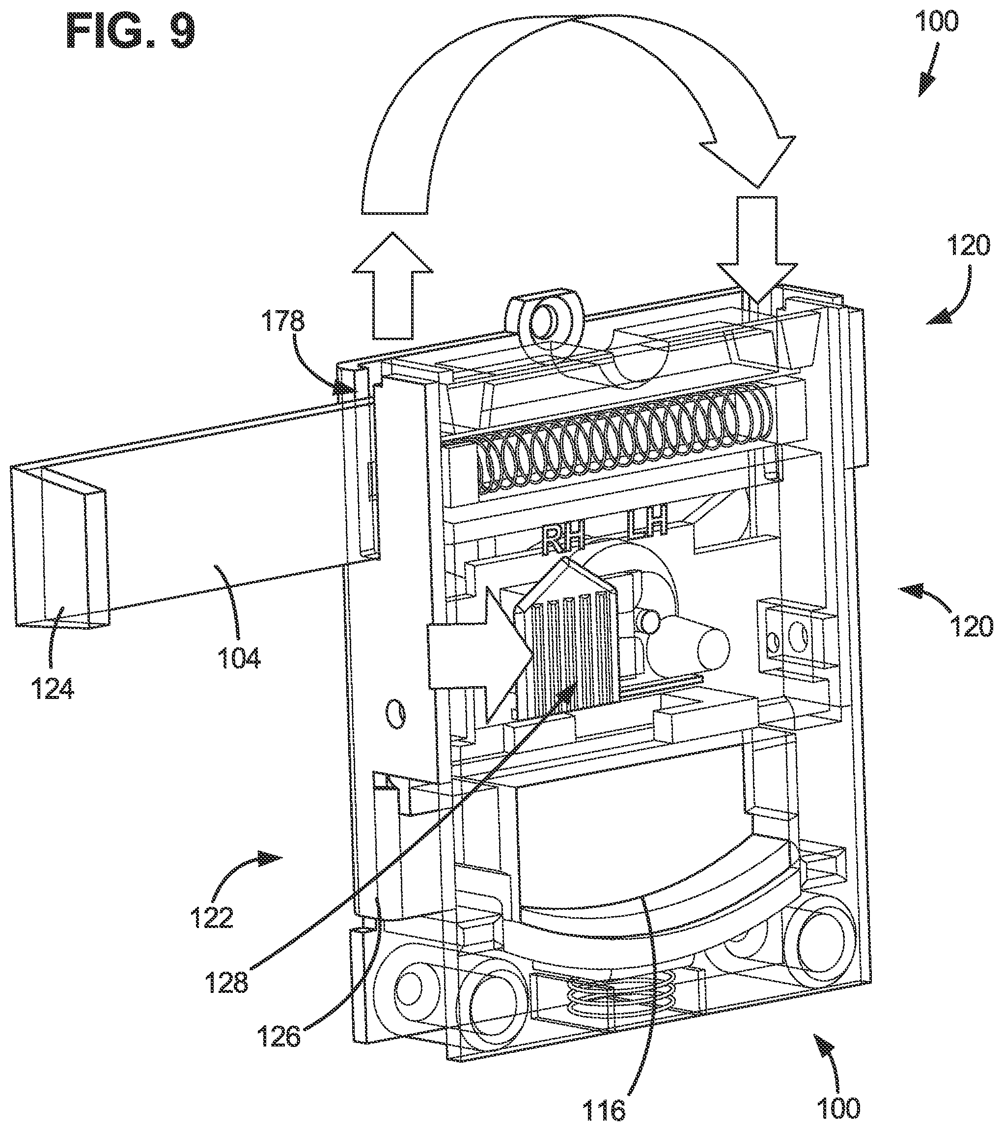 Patent US12297663 Figure 8 – Field-handable gate latch