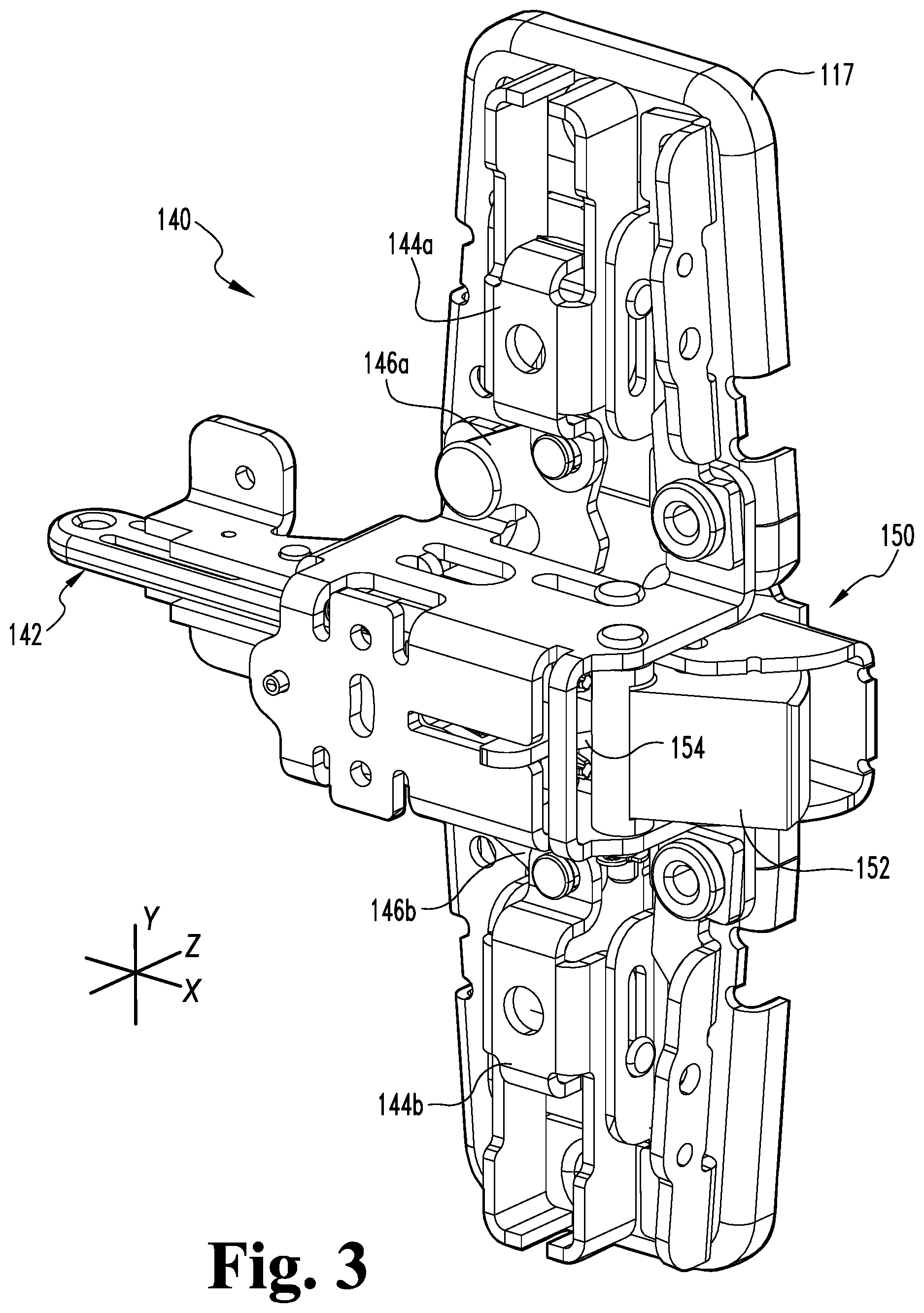 Patent US12297664 Figure 3 – Exit device with remote trim input