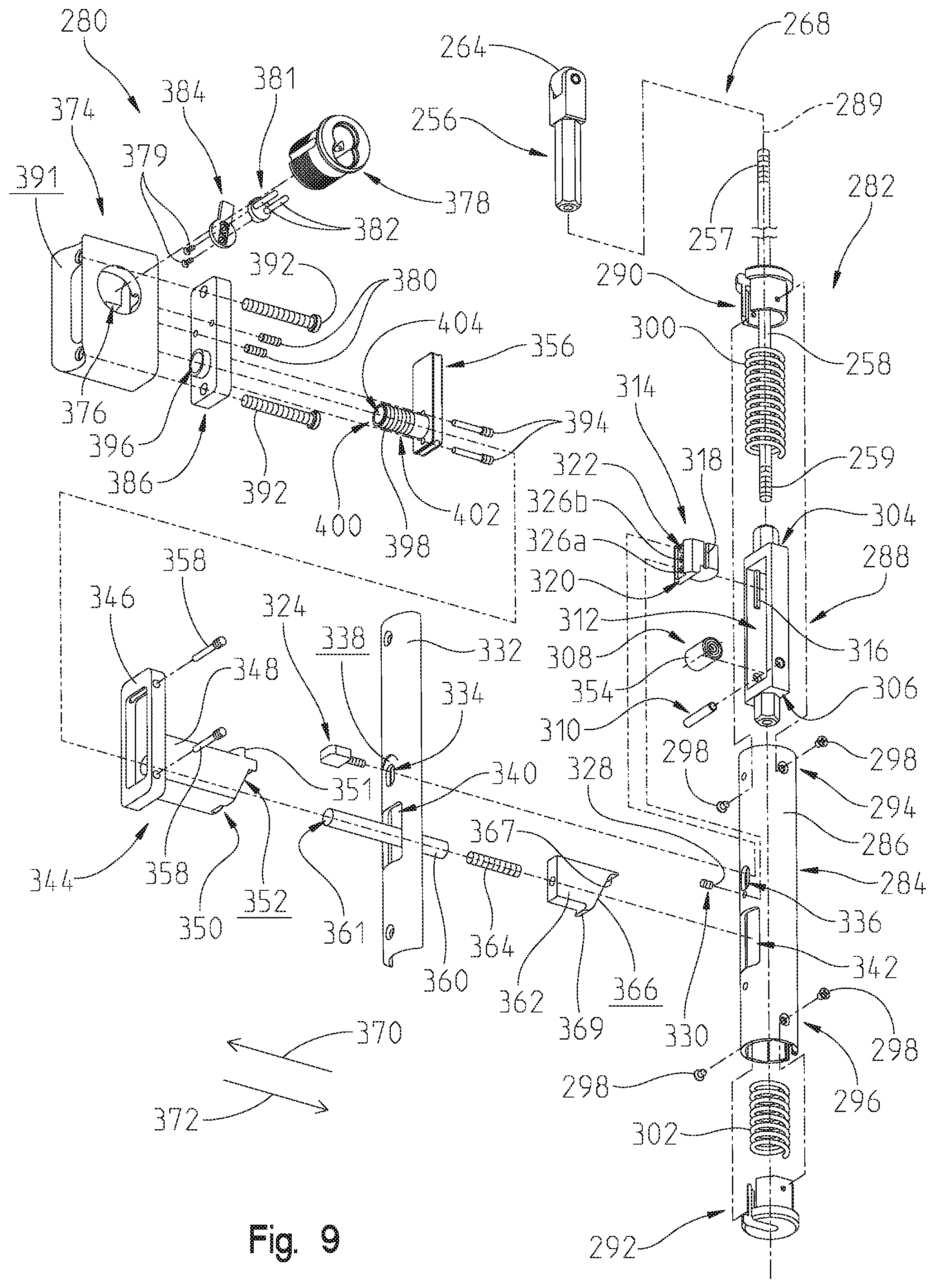 Patent US12297665 Figure 12 – Tubular exit device and method of installation