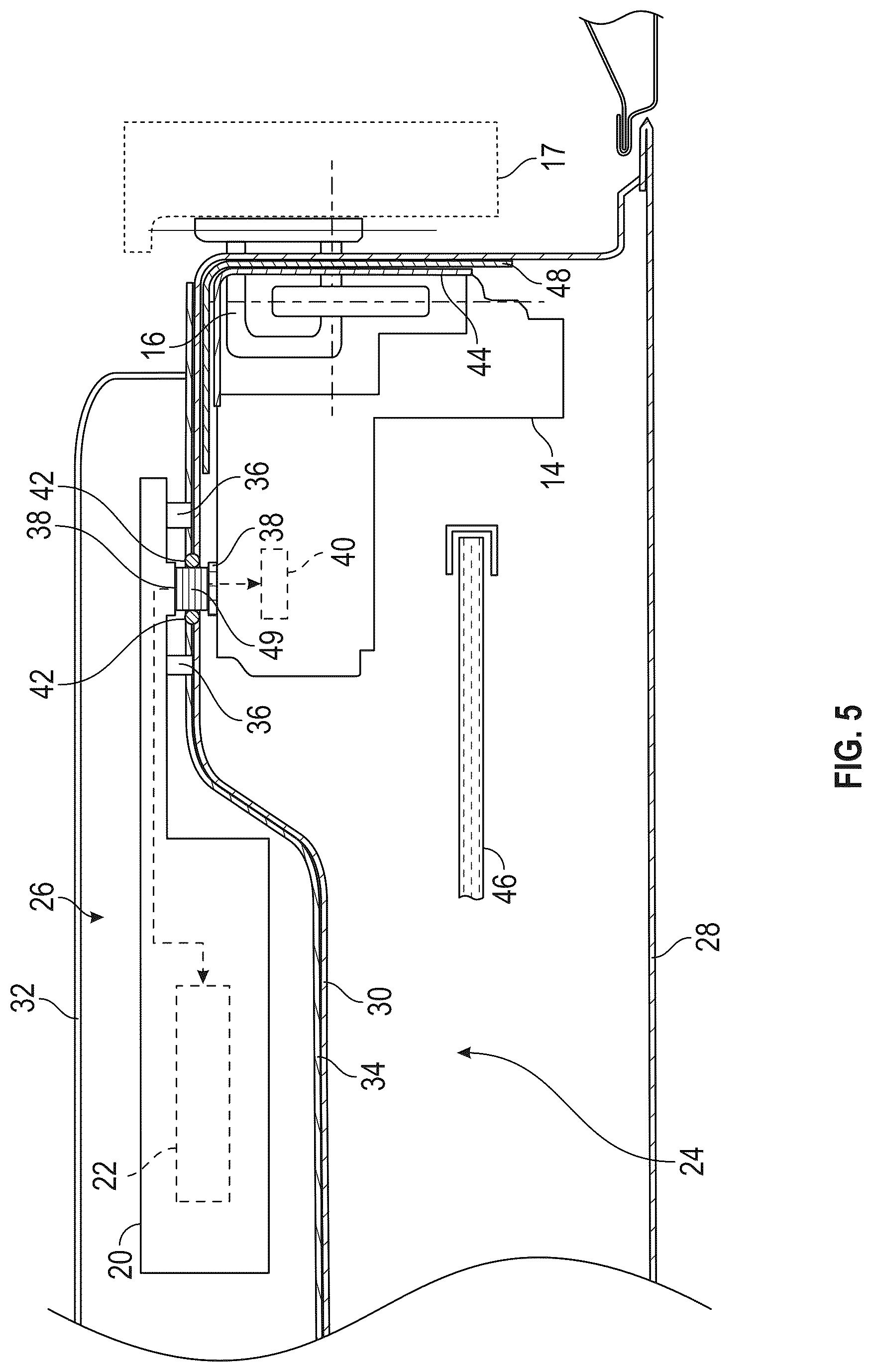 Patent US12297667 Figure 5 – Electronic vehicle latch with separately attached control unit
