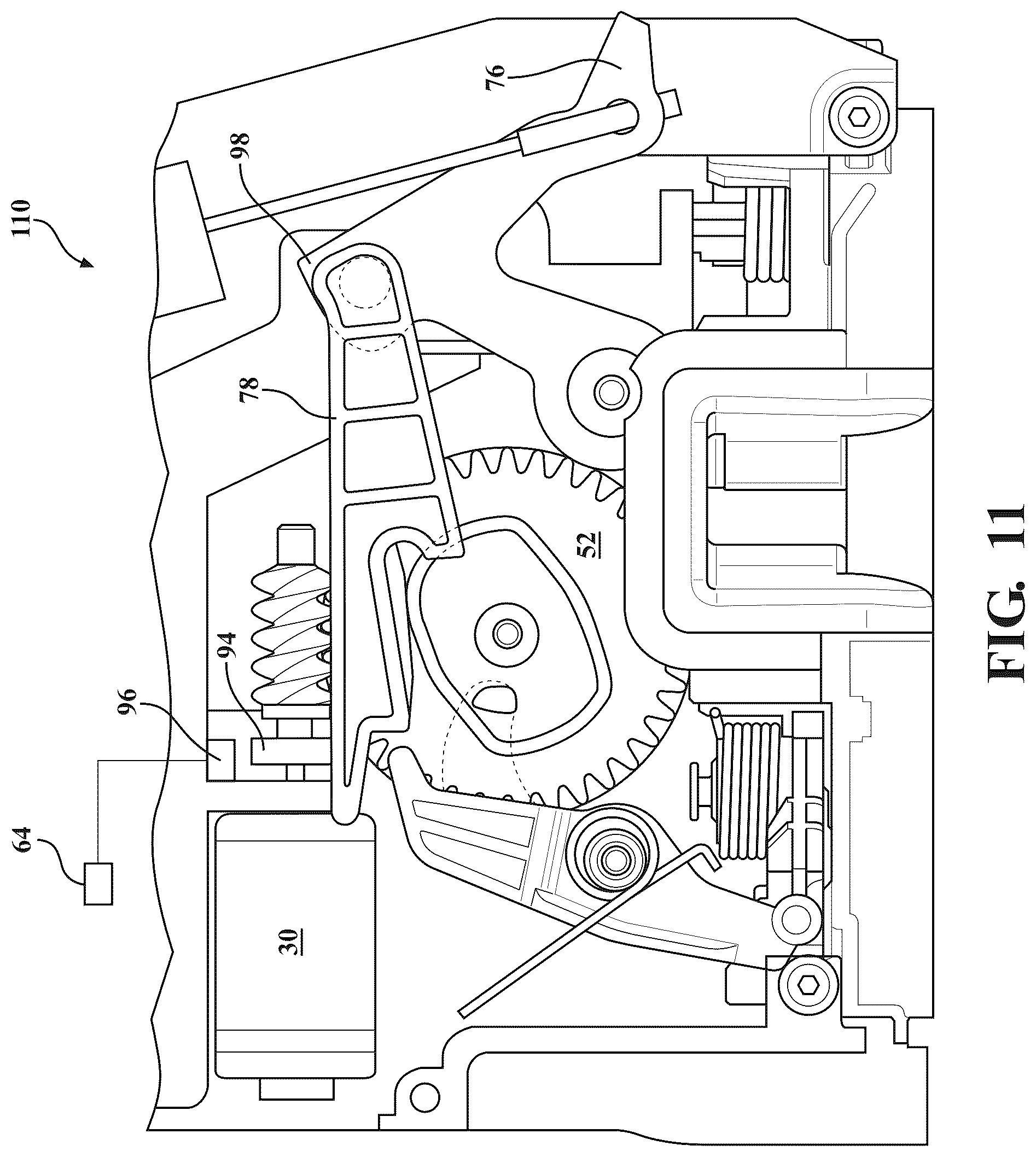 Patent US12297669 Figure 12 – Closure latch assembly with power-operated actuator providing multiple powered functions